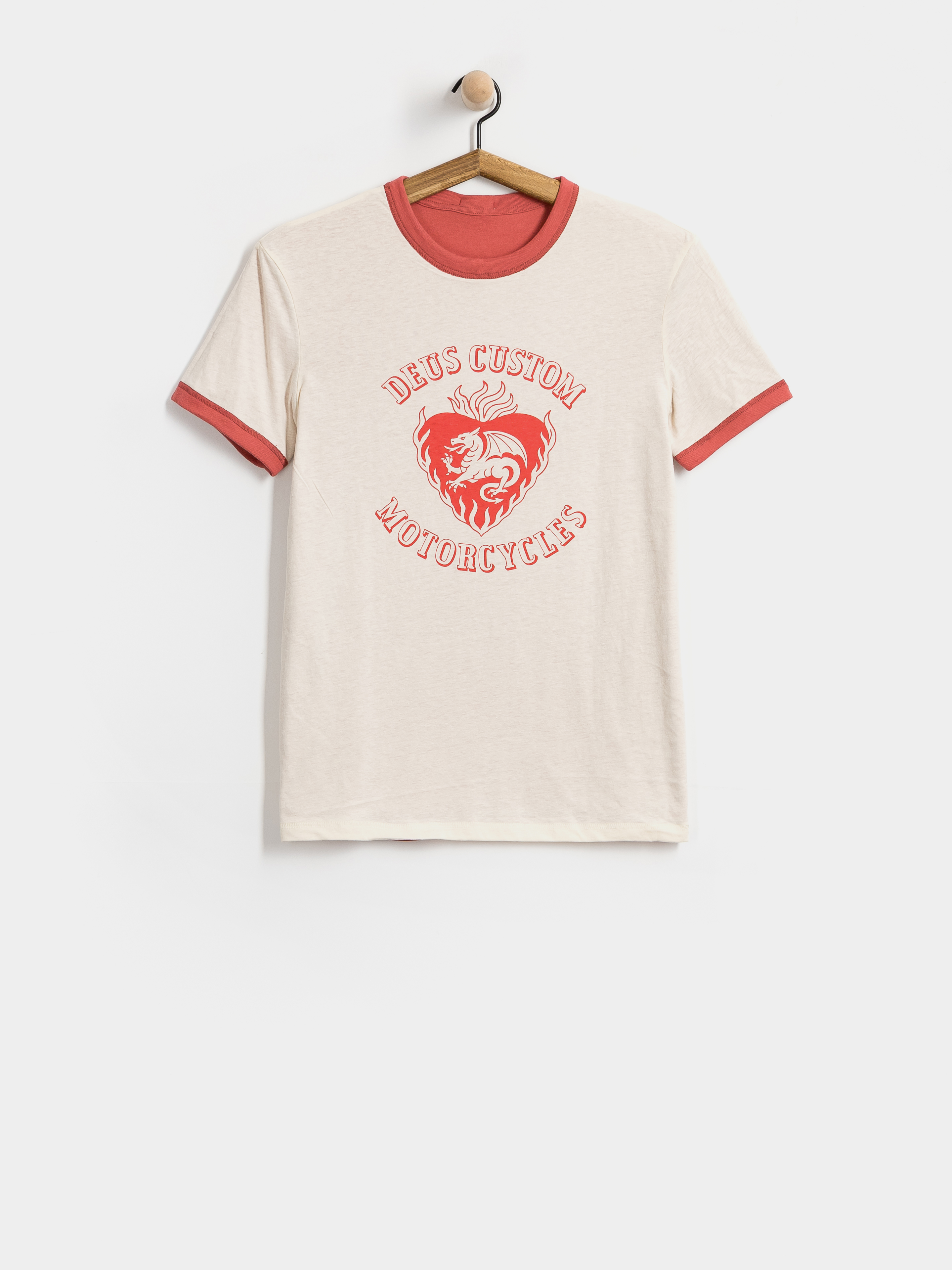 Deus Ex Machina Two Minds Ringer Póló (dirty white/red apple)
