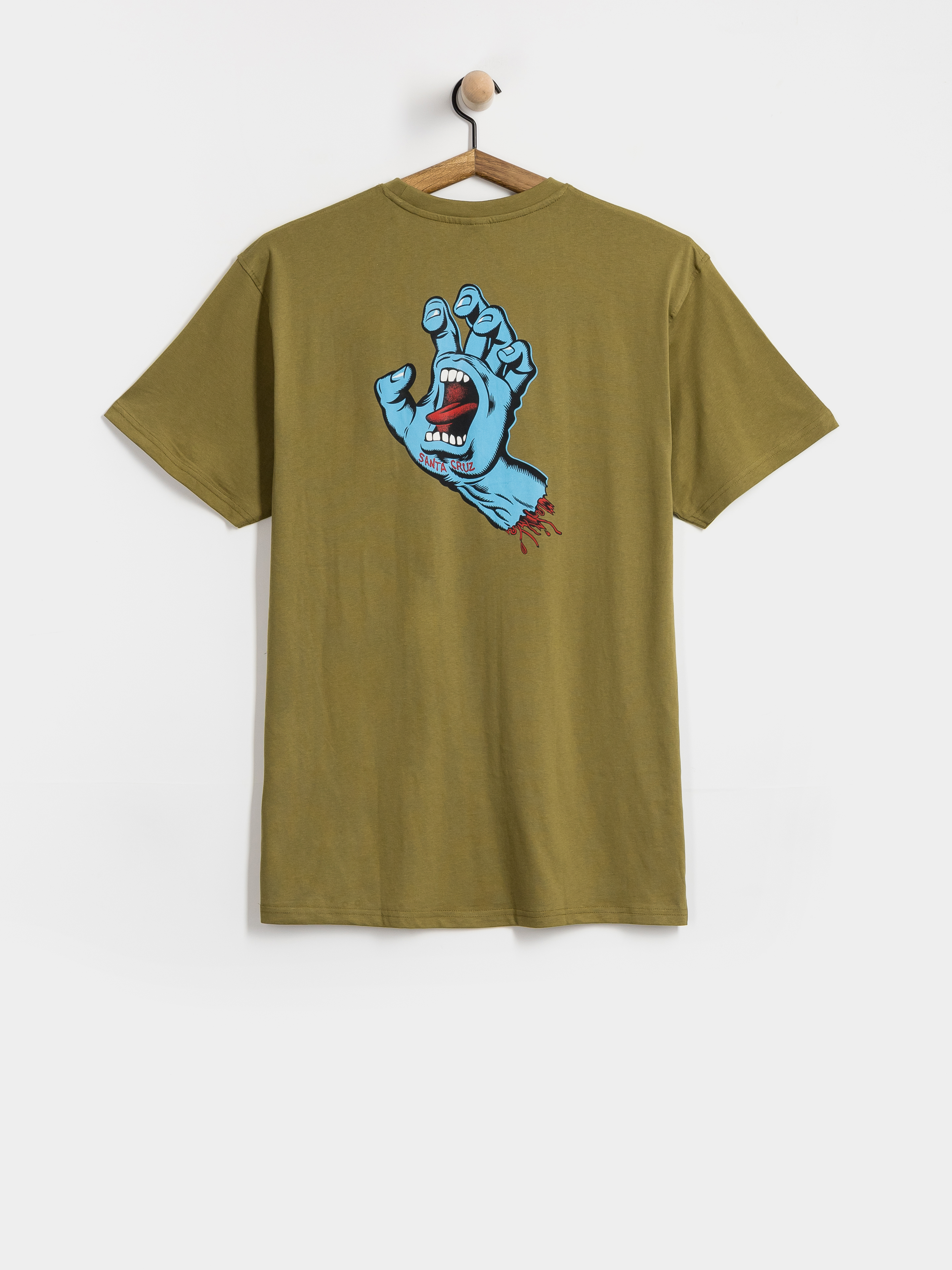 Santa Cruz Screaming Hand Chest Póló (deep olive)