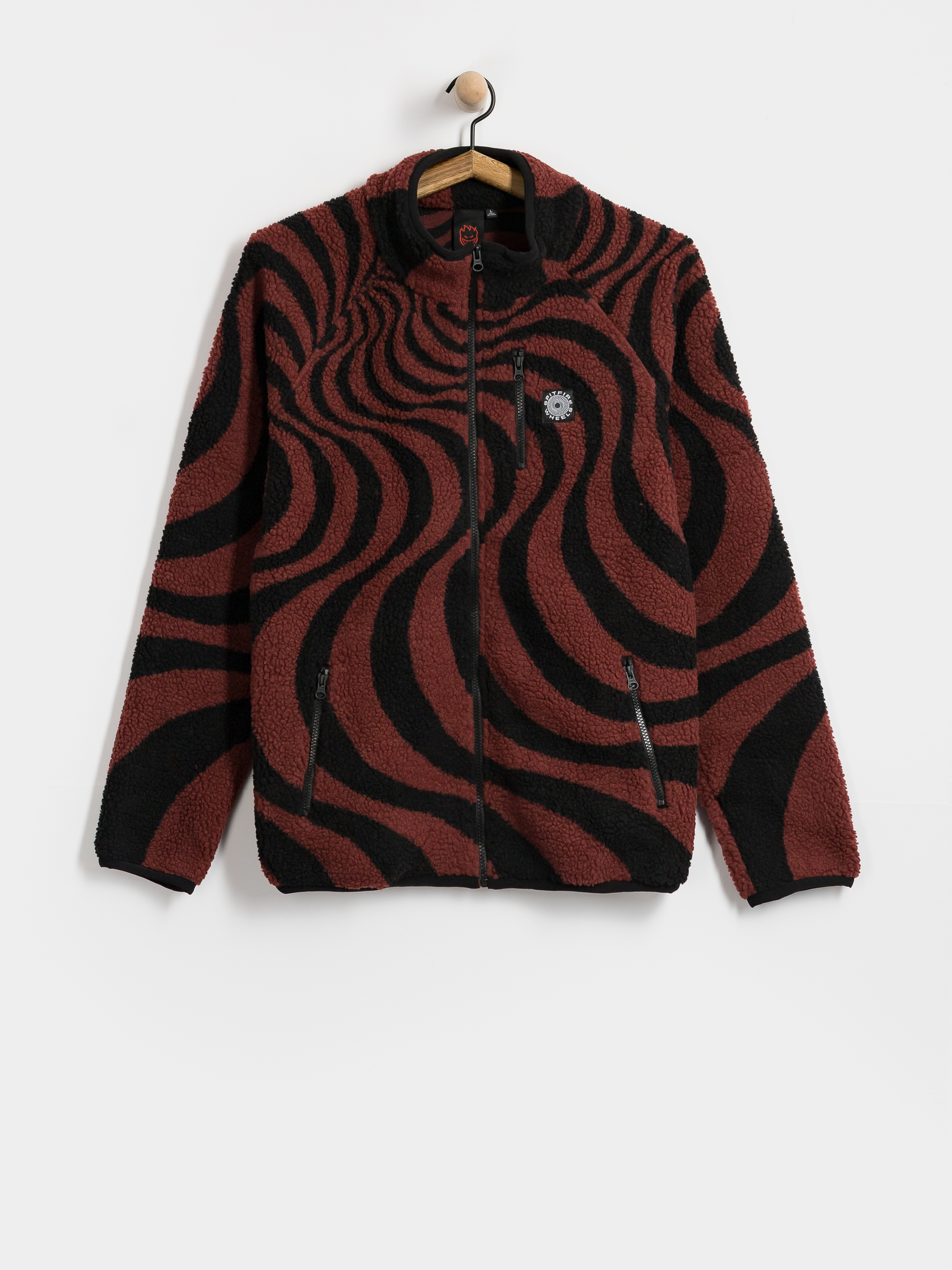 Spitfire Classic 87 Swirl Polár pulóver (black/dk red)
