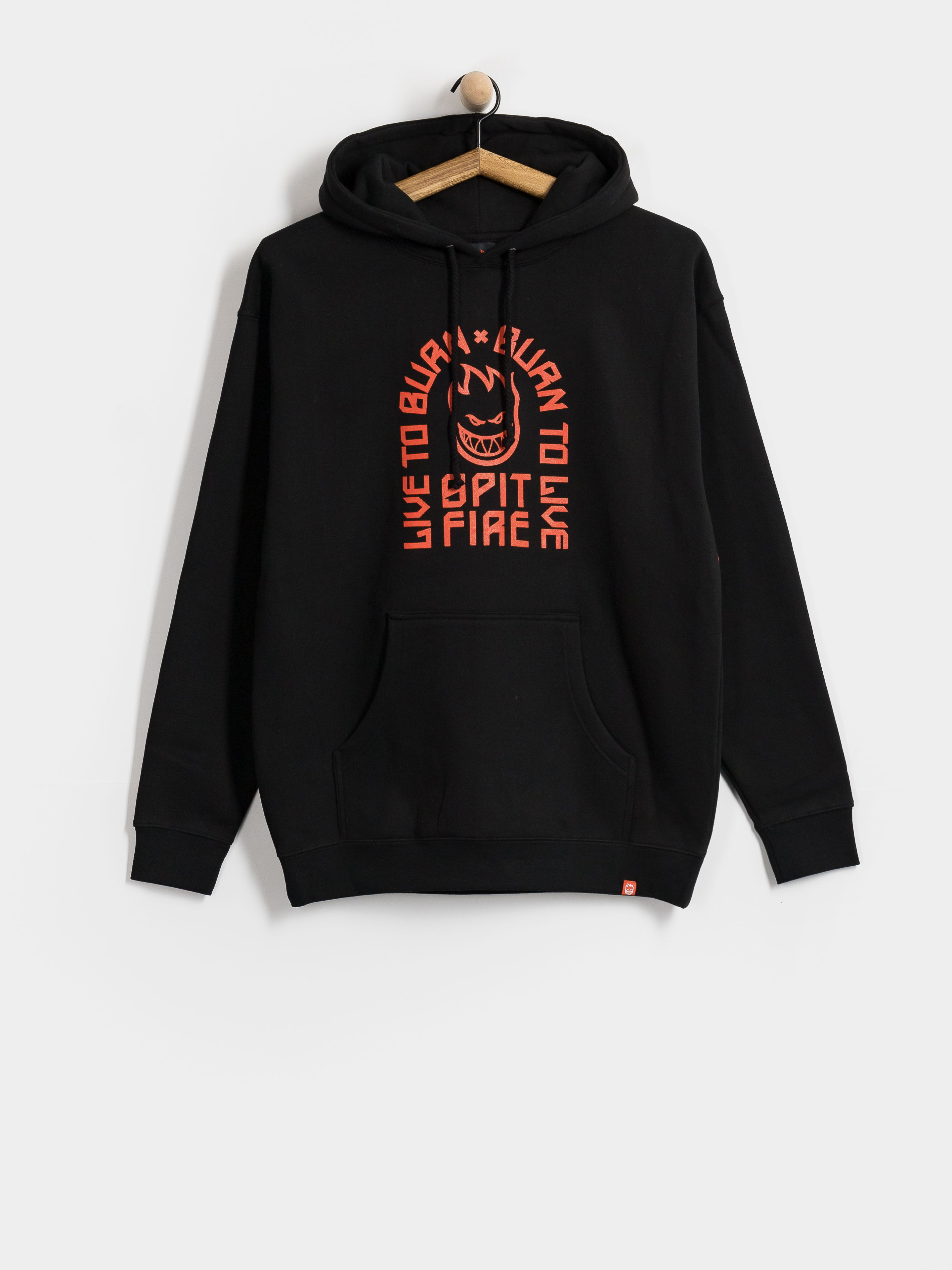 Spitfire Ltb Arch HD Kapucnis pulóver (black w/red print)