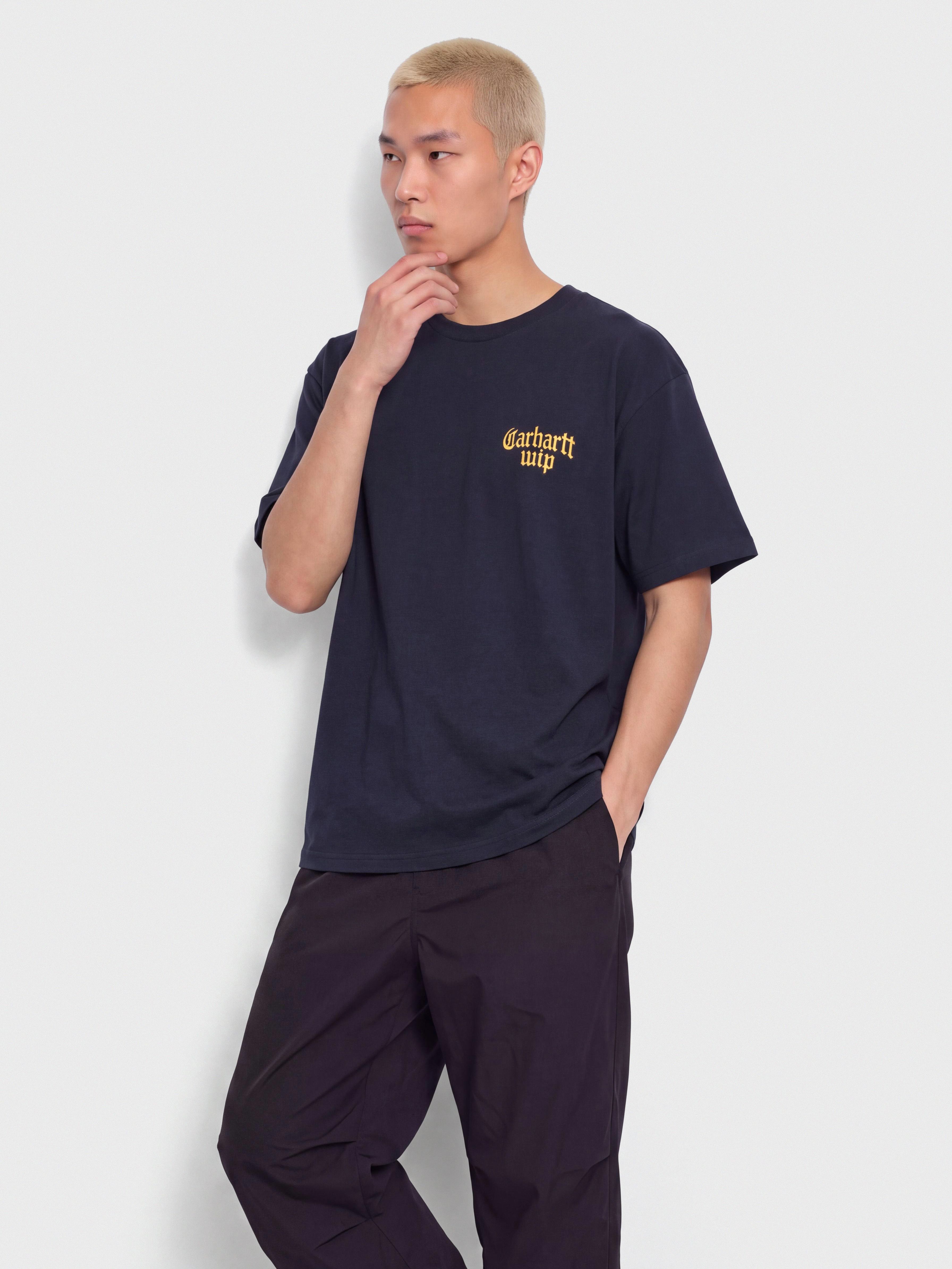 Carhartt WIP Blackletter Póló (dark navy)