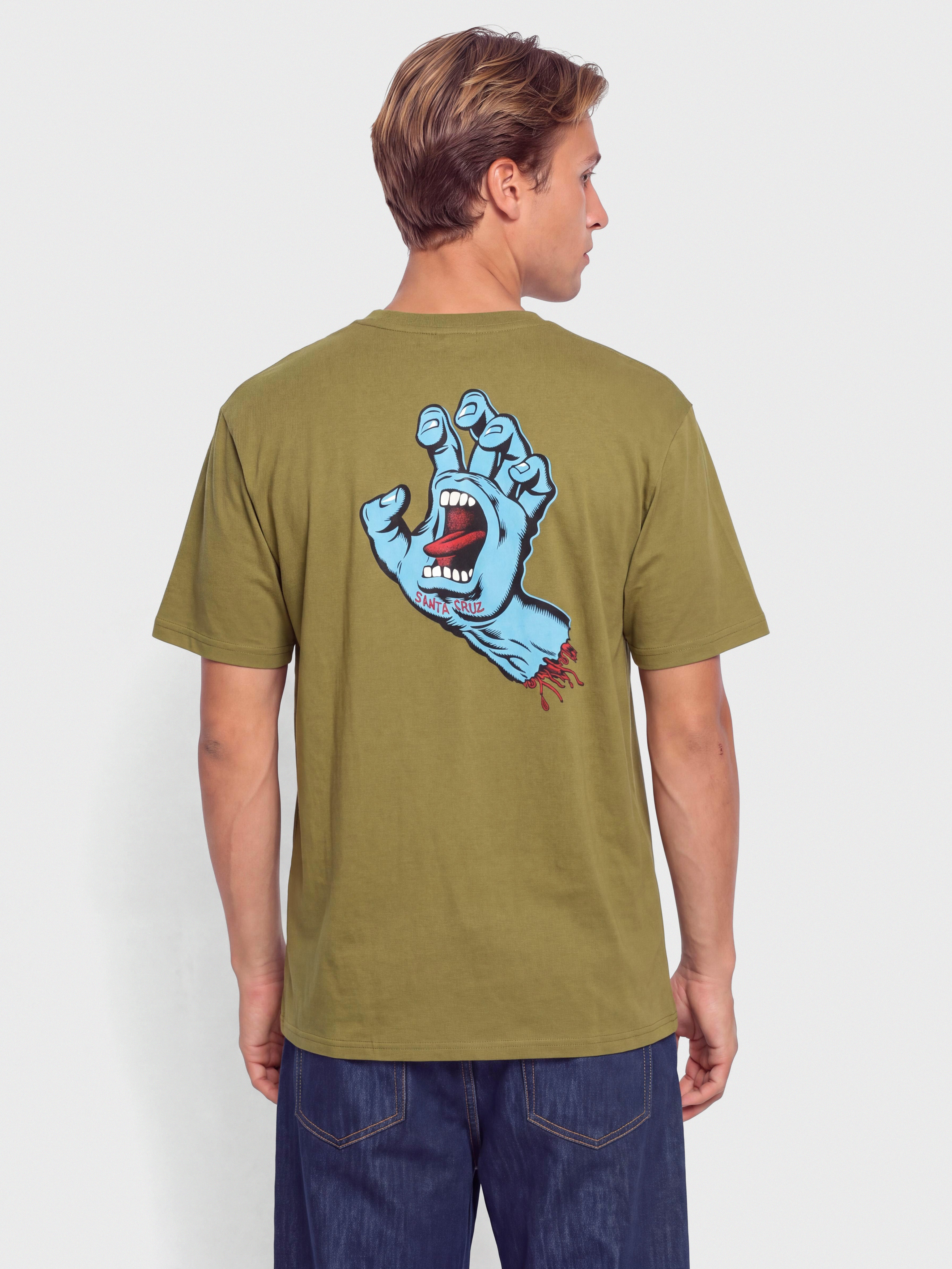 Santa Cruz Screaming Hand Chest Pu00f3lu00f3 (deep olive)