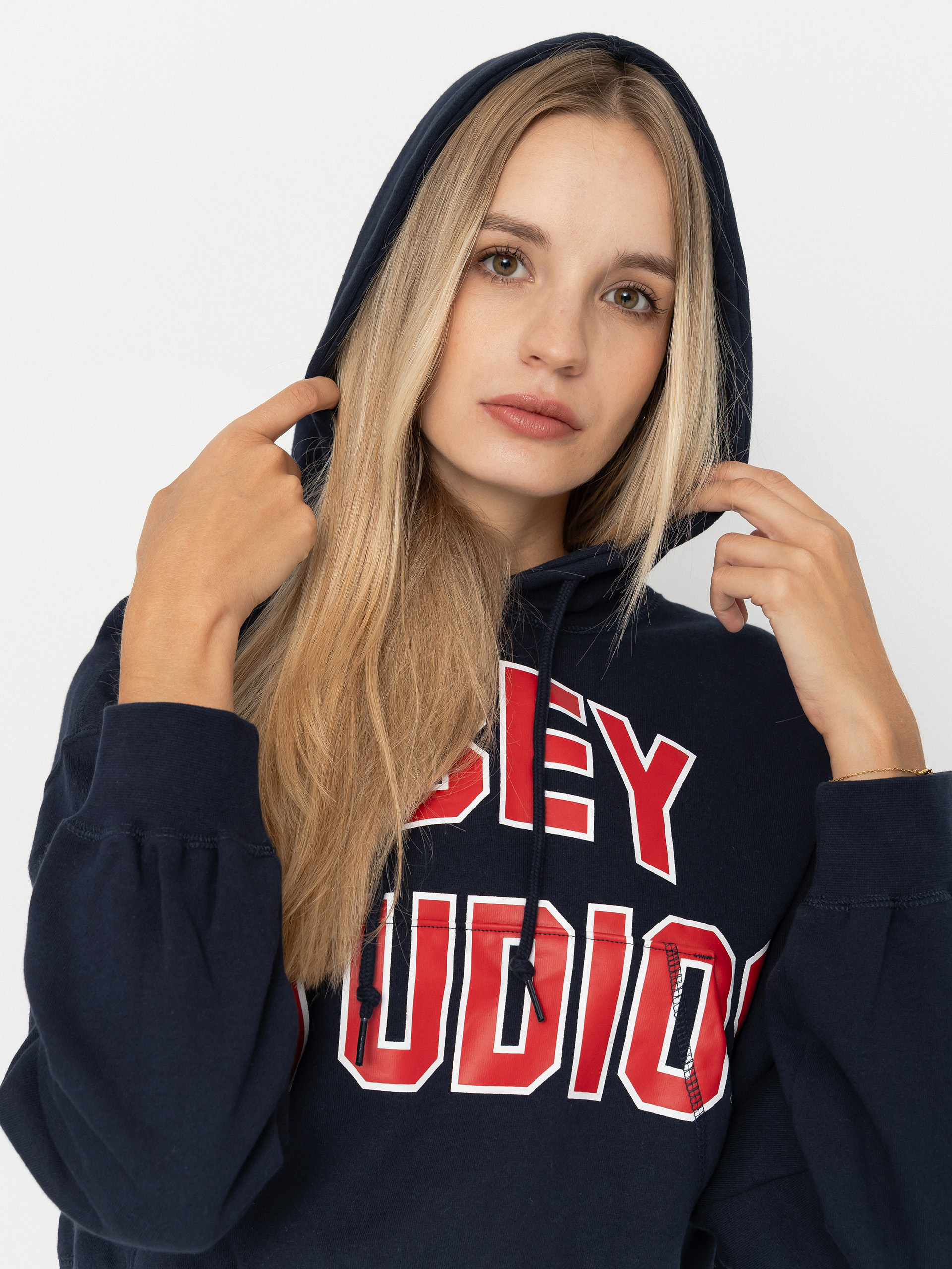 OBEY Studios Collegiate HD Wmn Kapucnis pulóver (dark navy)