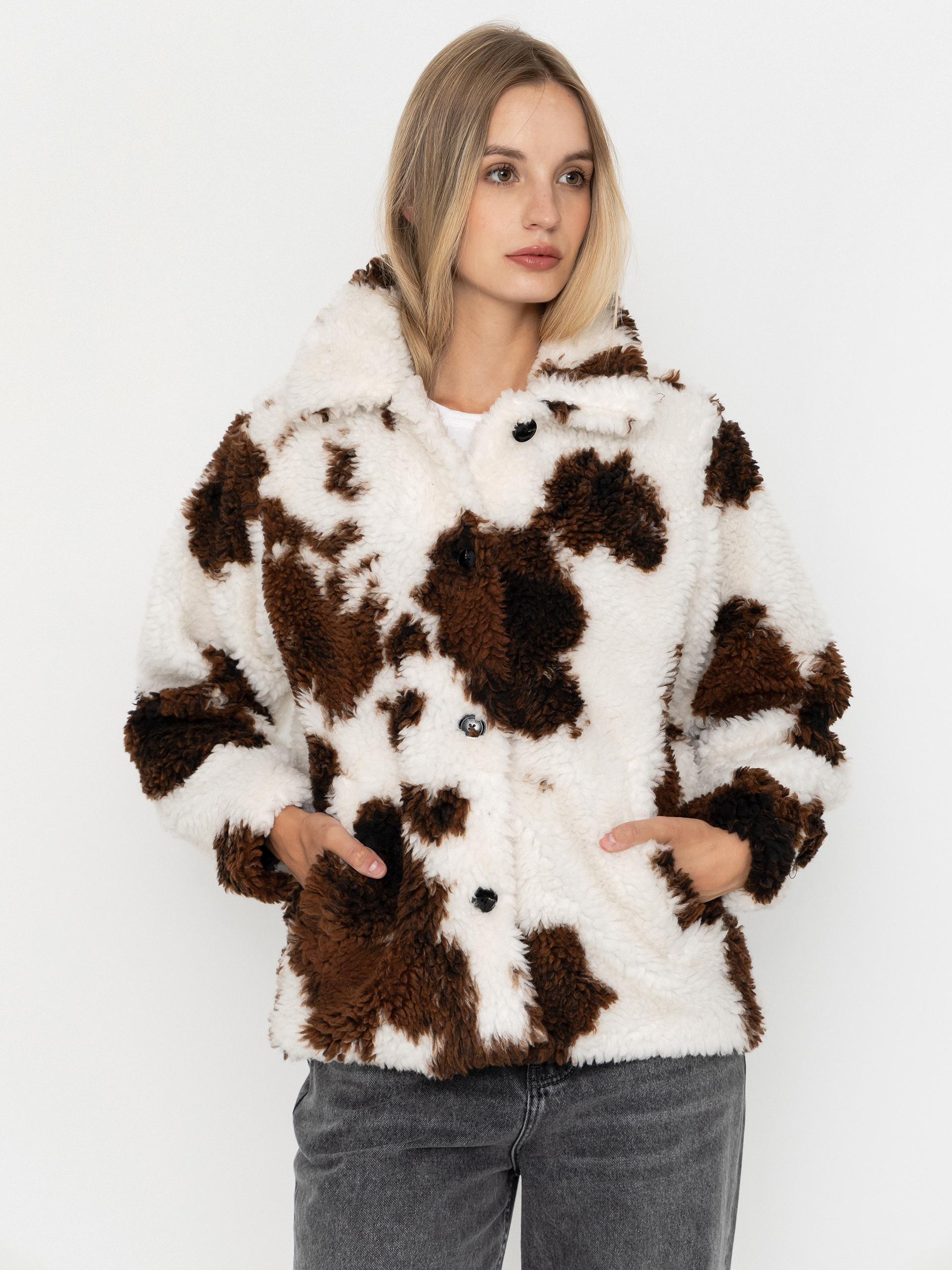 OBEY Nolie Sherpa Wmn Dzseki (cow print)