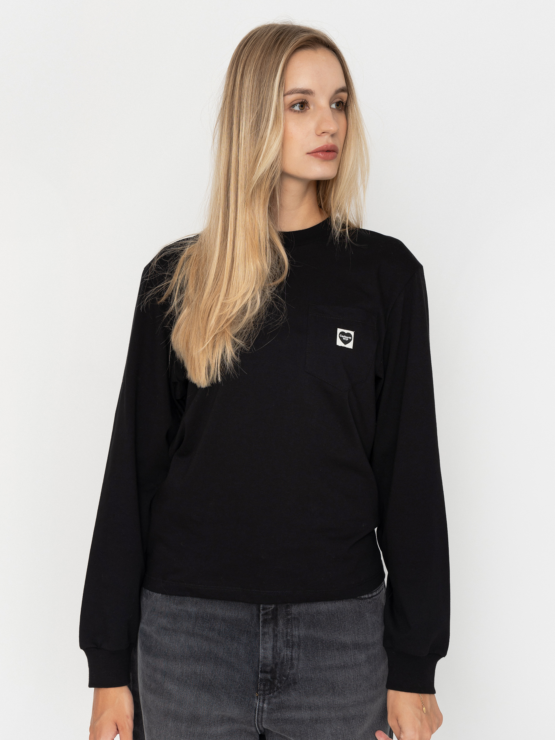 Carhartt WIP Pocket Small Heart Wmn Hosszu00fa ujju00fa felsu0151 (black/black)