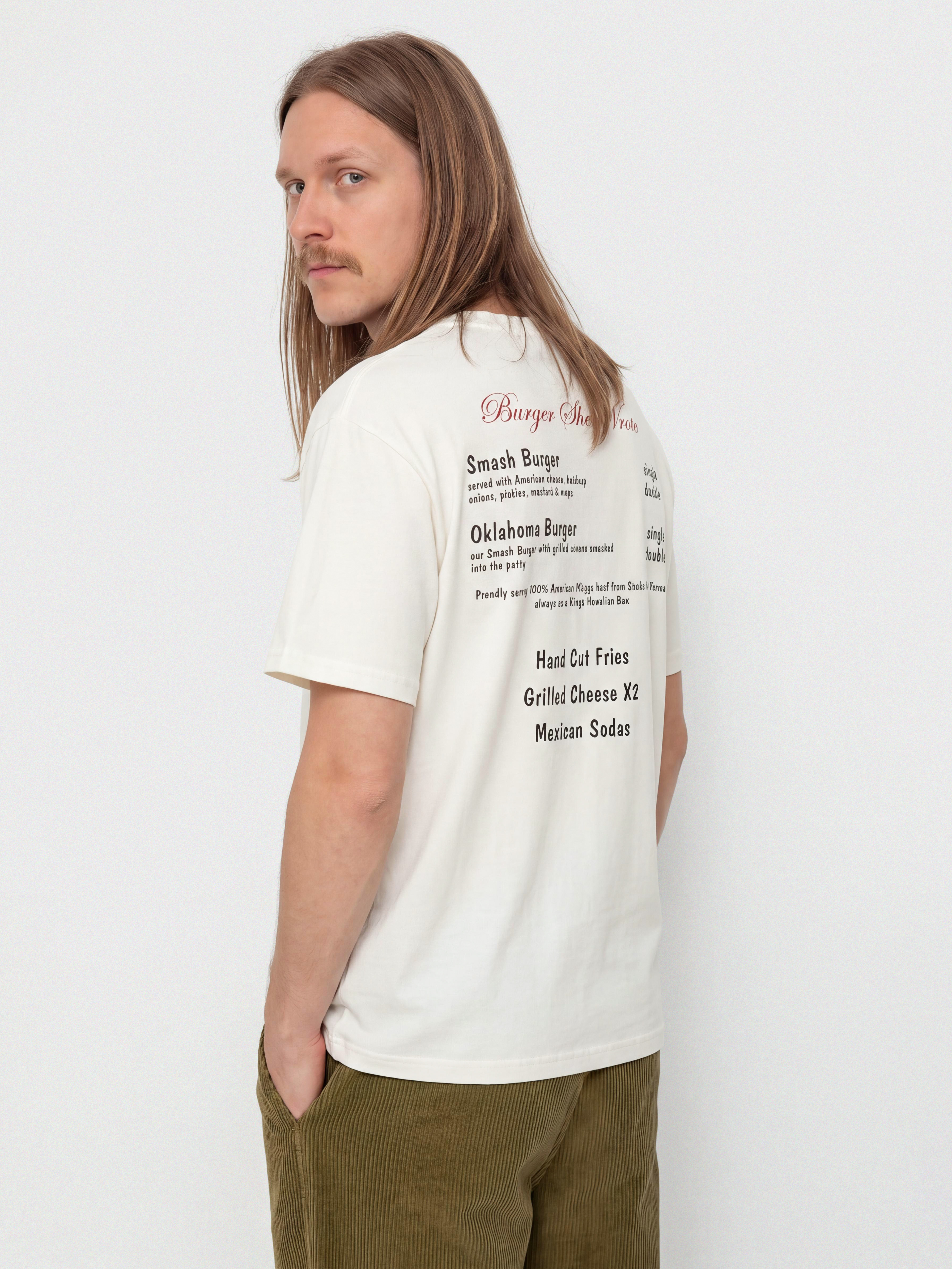 Brixton Burger She Wrote Pocket Pu00f3lu00f3 (white)
