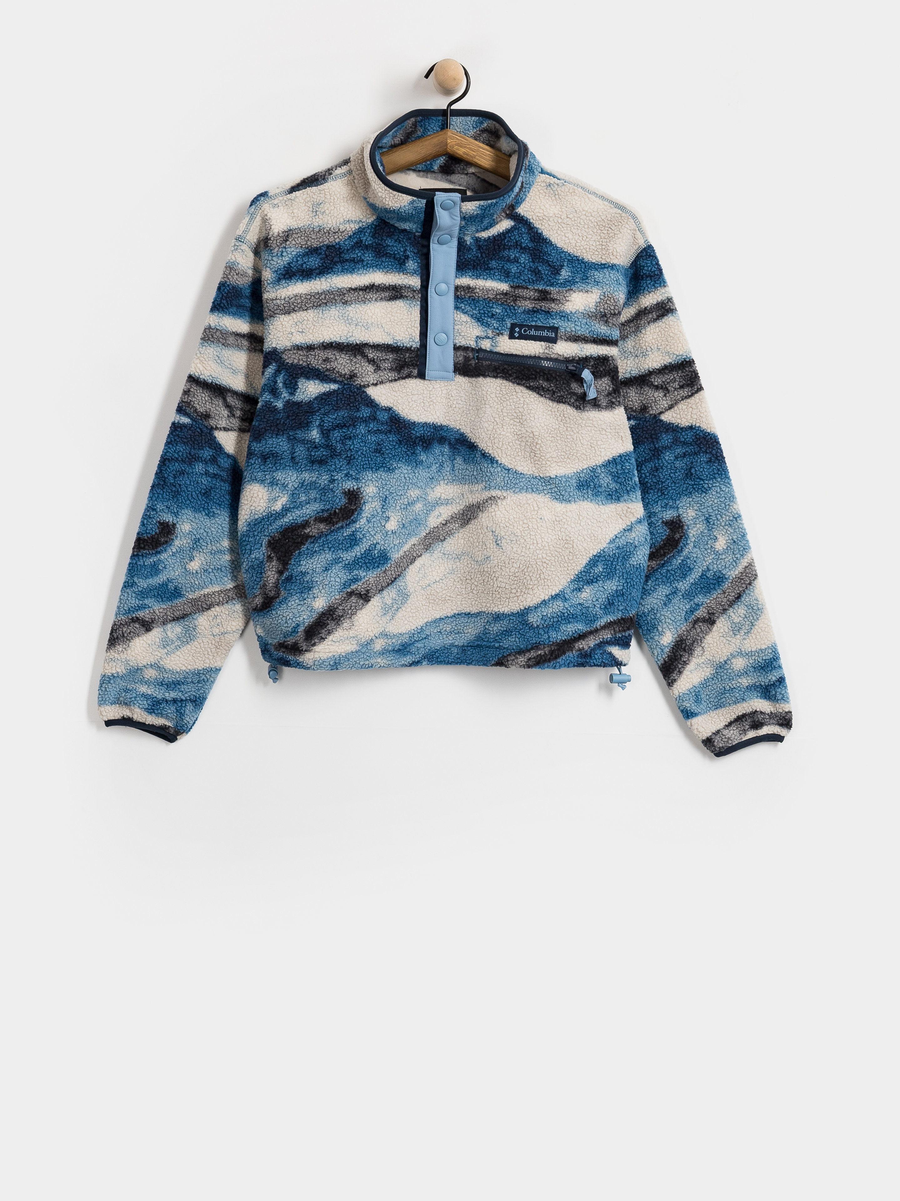 Polár pulóver Columbia Helvetia II Printed Cropped Half Snap Wmn (phoenix blue/summits)