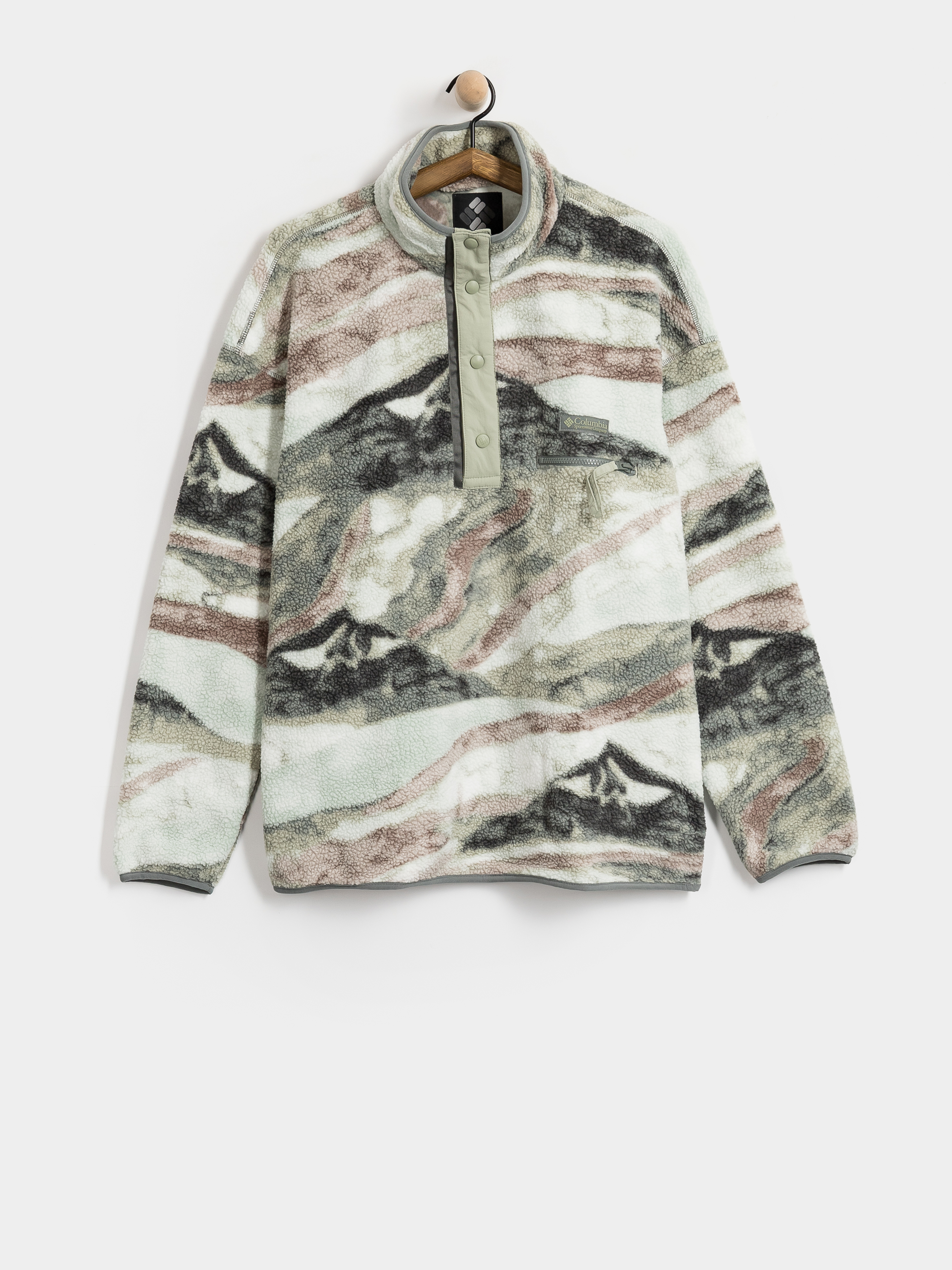 Polu00e1r pulu00f3ver Columbia Helvetia II Printed Half Snap (sedona sage summits)
