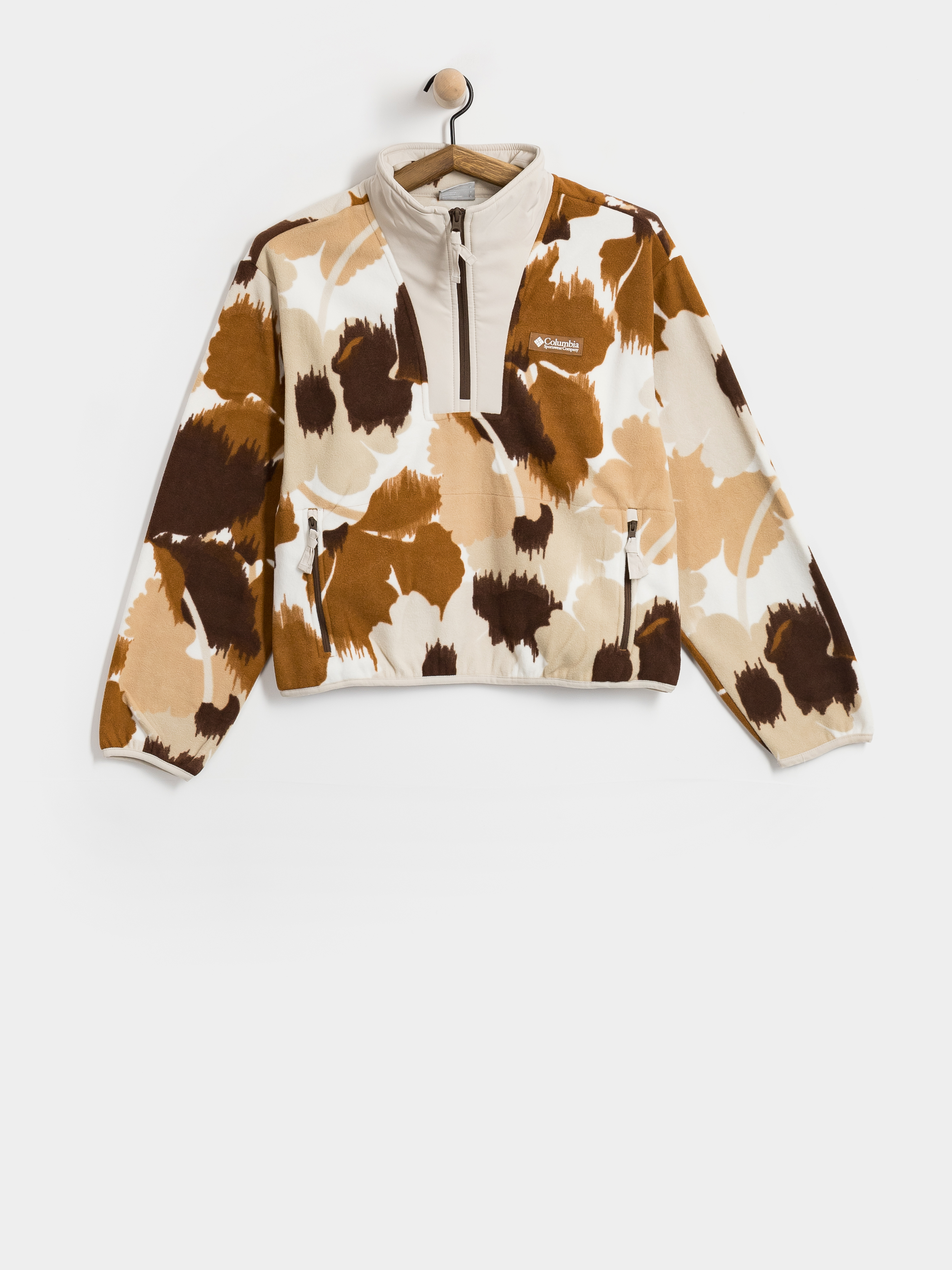 Női Polár pulóver Columbia Sequoia Grove II Printed Half Zip (camel brown ikatbloom)