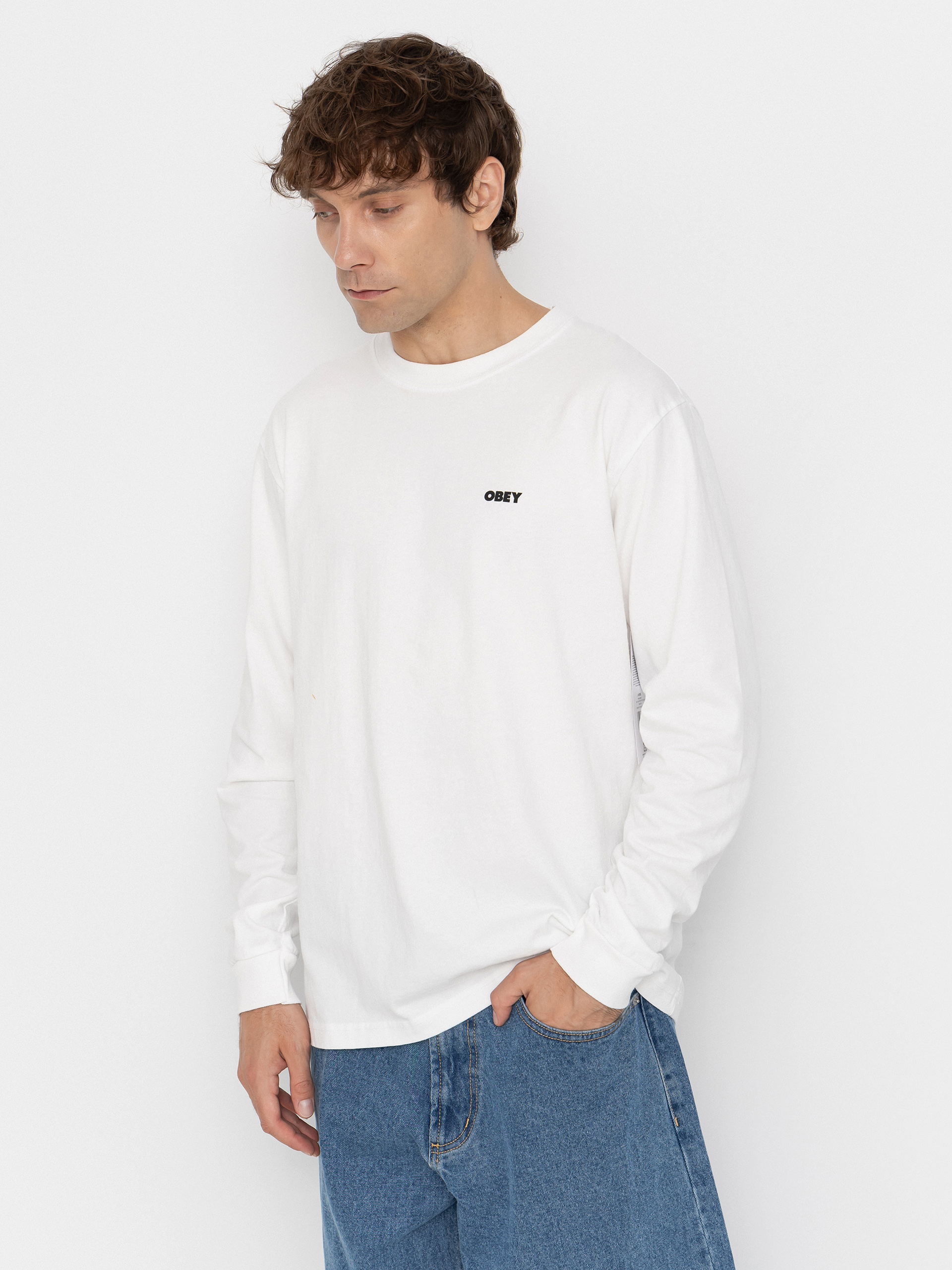 OBEY Quarter Eye Icon Hosszú ujjú felső (pigment vintage white)