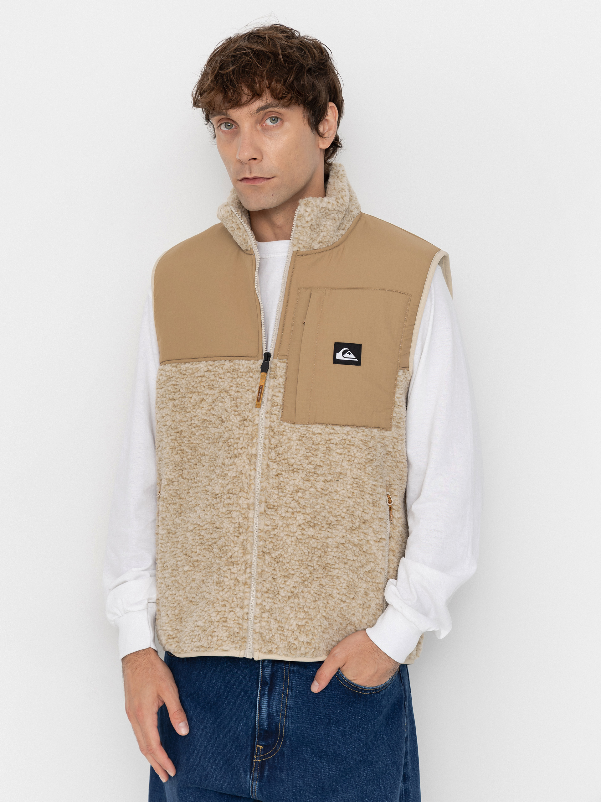 Quiksilver Shallow Water Gilet Polár pulóver (peyote heather swallow water)