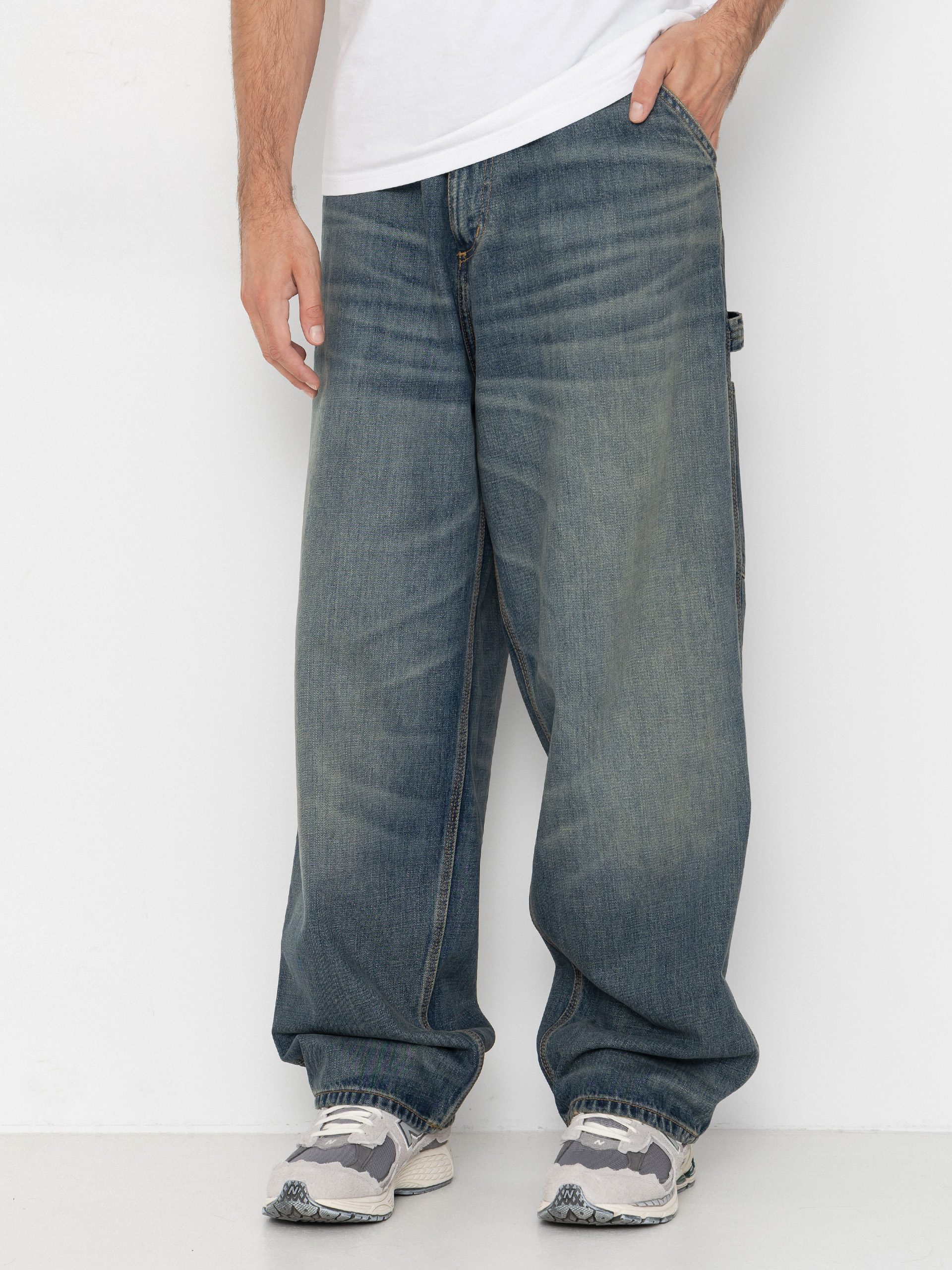 Carhartt WIP OG Single Knee Kisnadrág (blue/worn used wash)