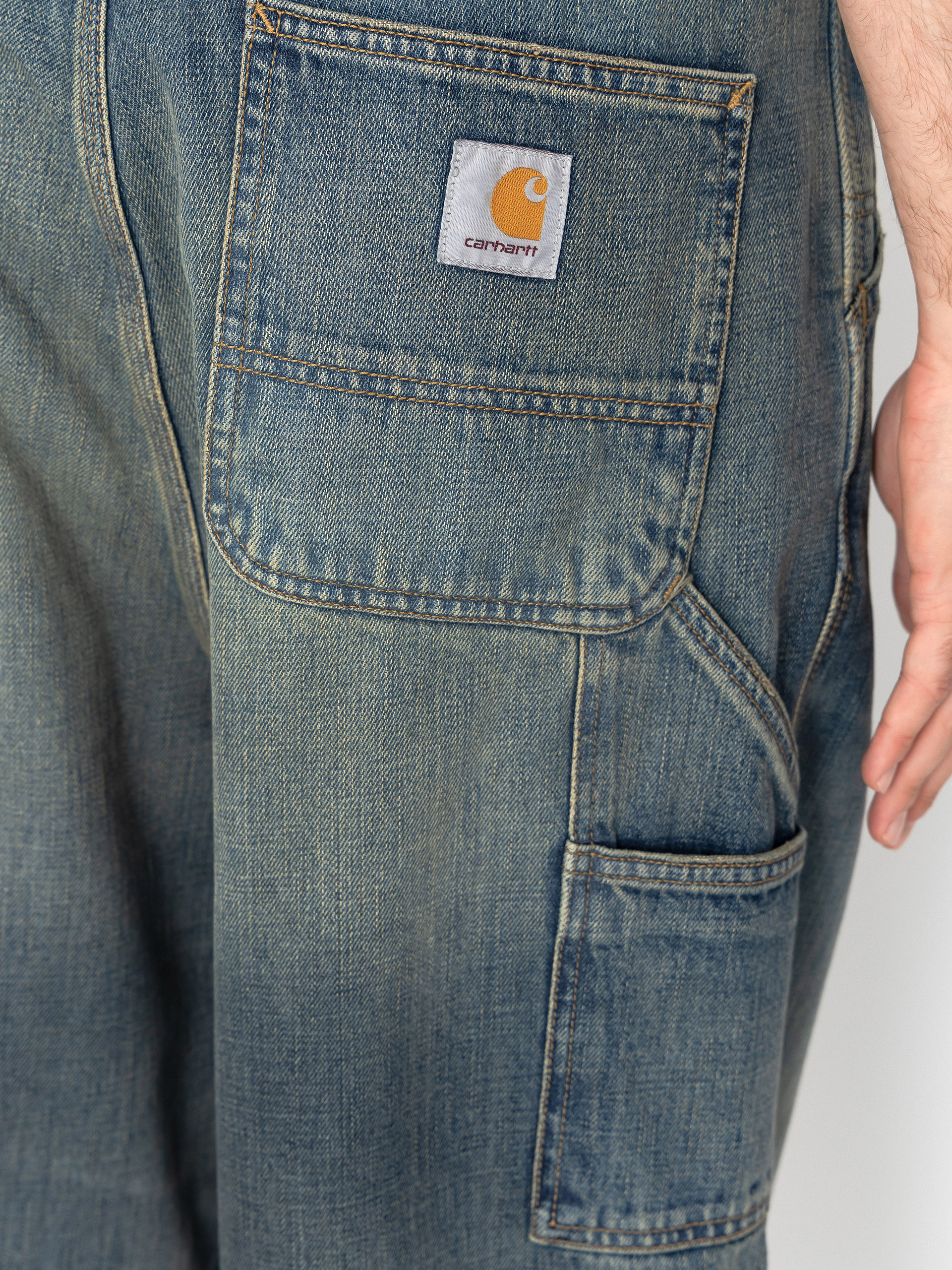 Carhartt WIP OG Single Knee Kisnadrág (blue/worn used wash)
