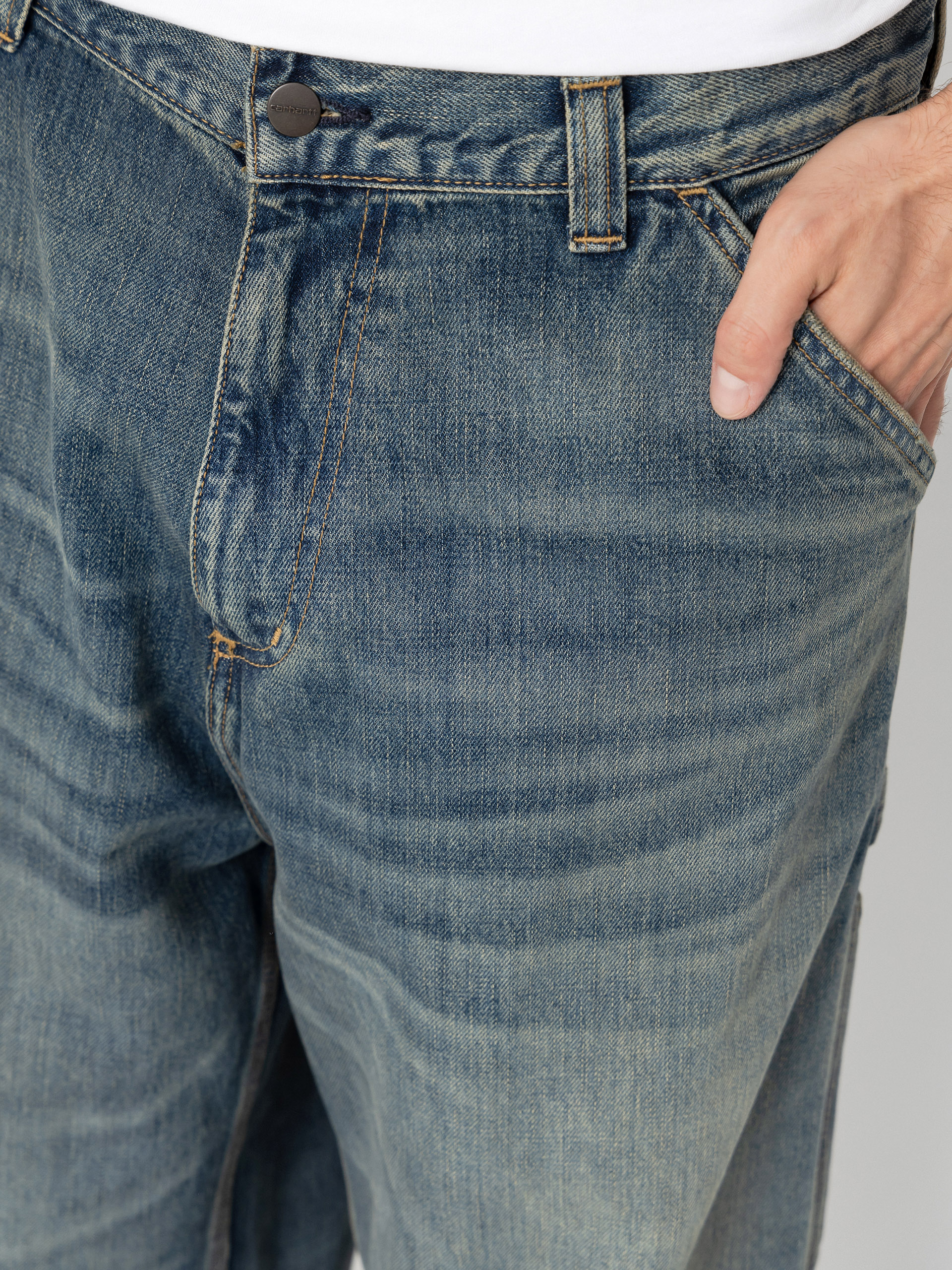 Carhartt WIP OG Single Knee Kisnadrág (blue/worn used wash)