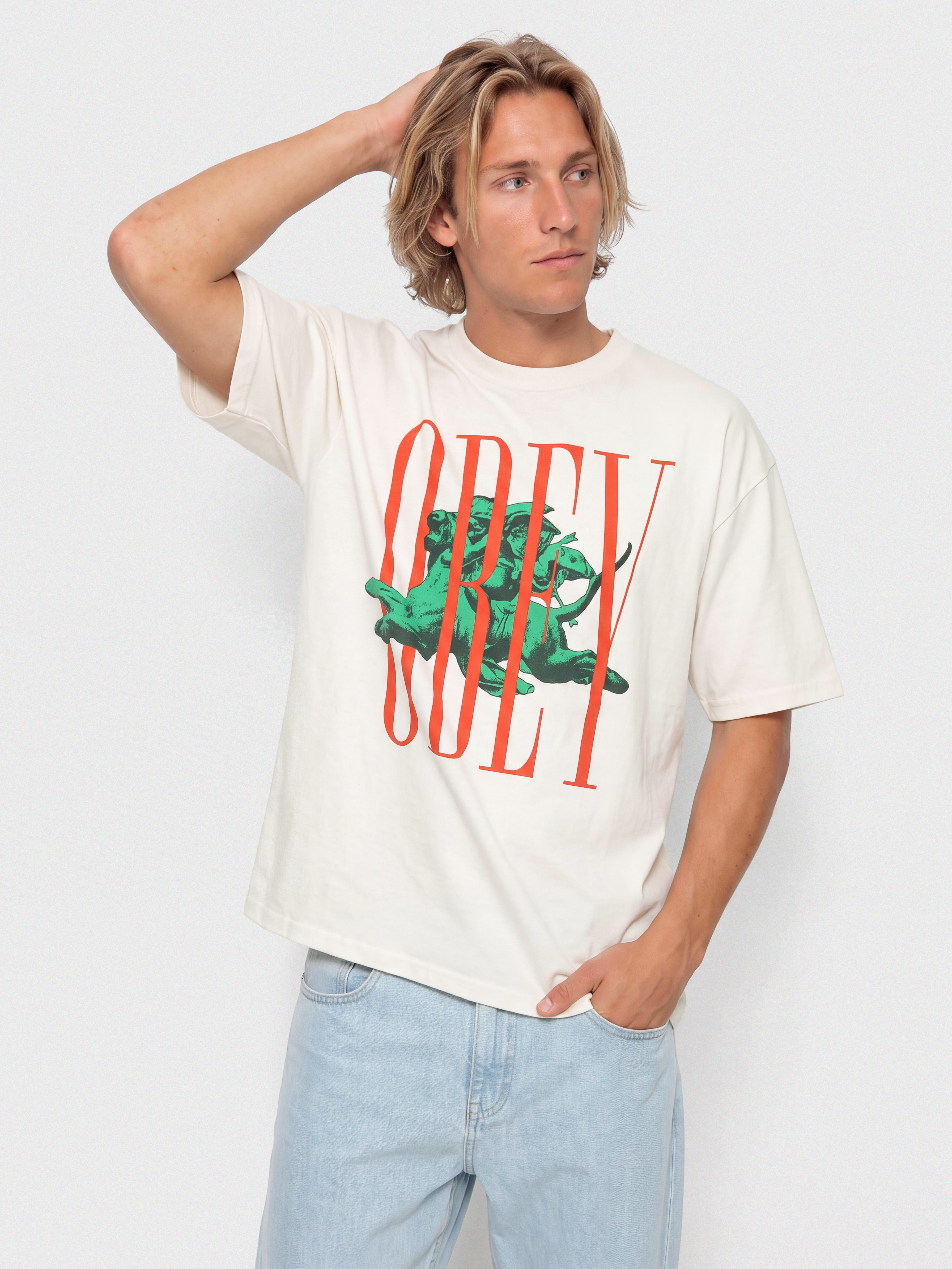 OBEY Pillars Póló (vintage white)