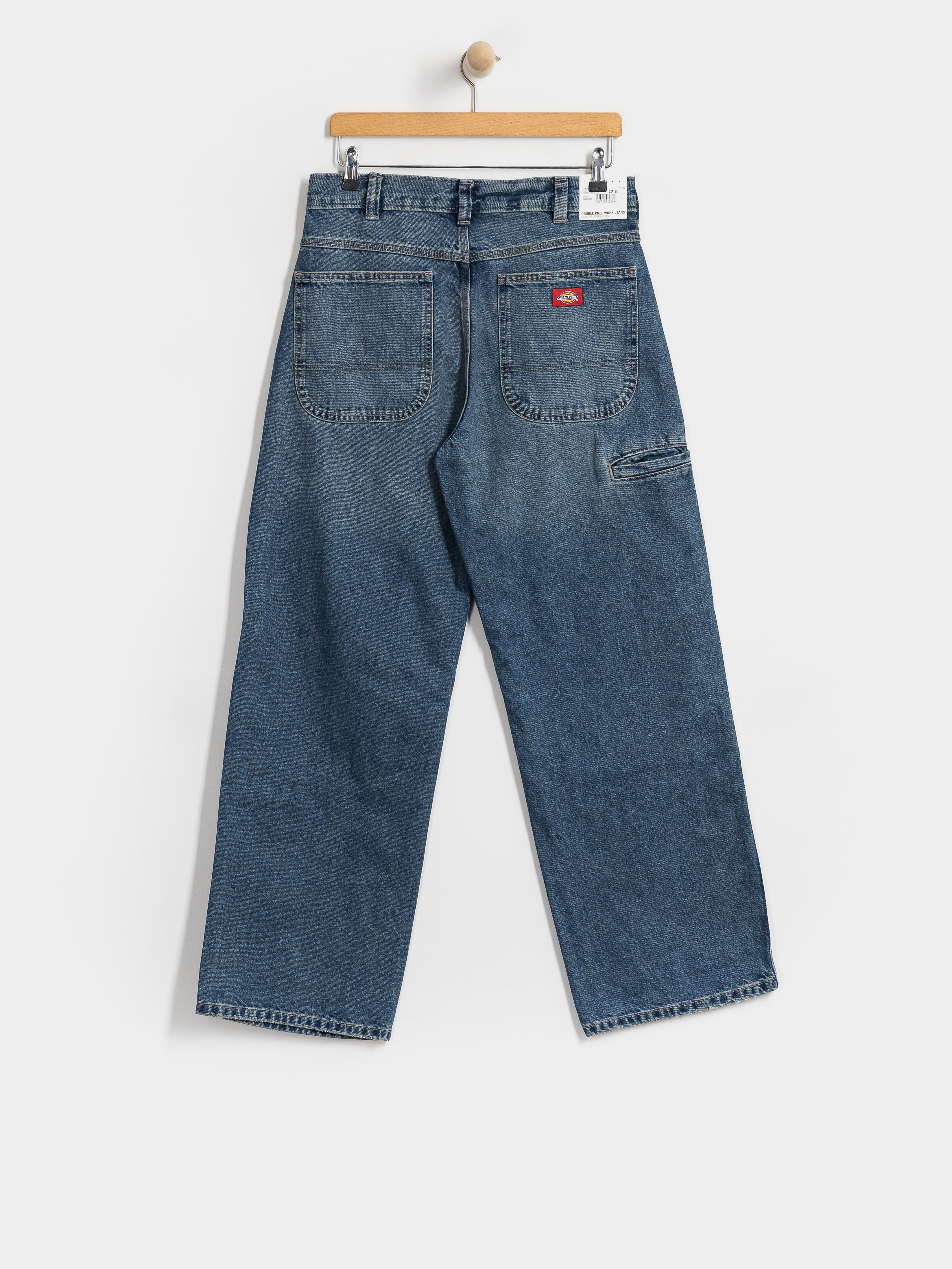 Kisnadrág Dickies Double Knee Loose Straight Jeans (mid blue fade wash)