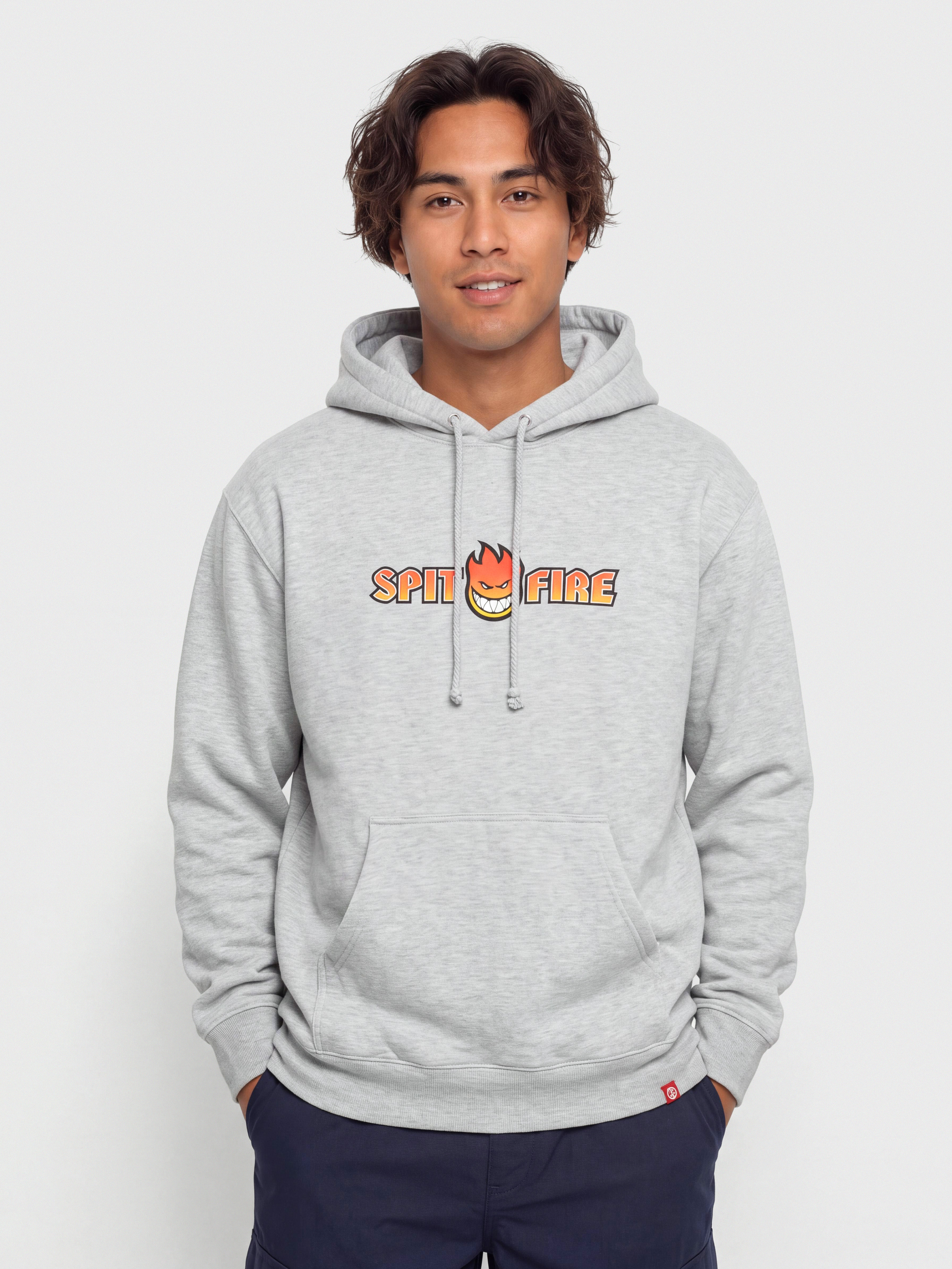 Spitfire Og Split Fade Fill HD Kapucnis pulóver (grey heather w/multi color print)