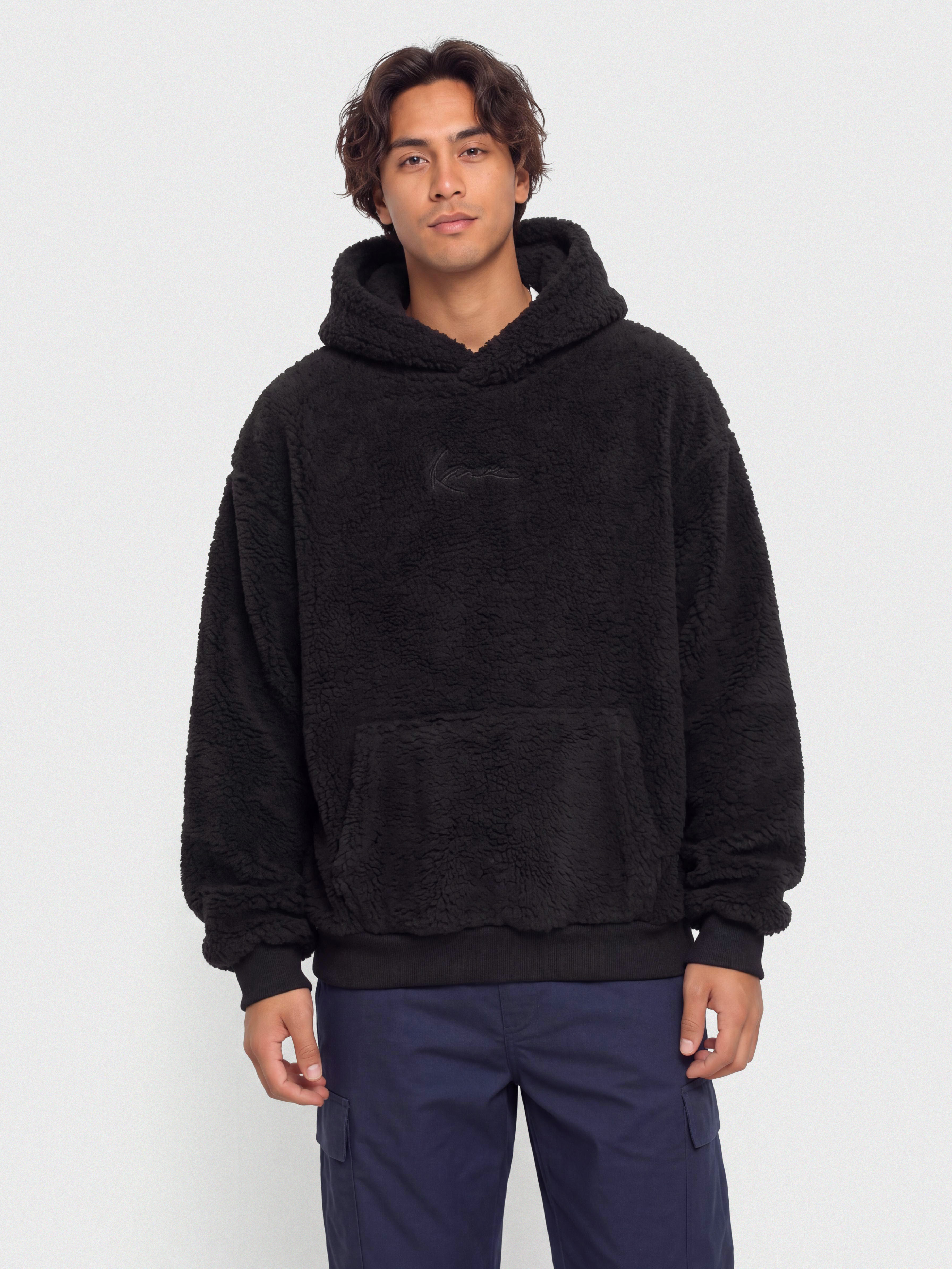 Karl Kani Signature Essential Teddy OS HD Kapucnis pulóver (black)