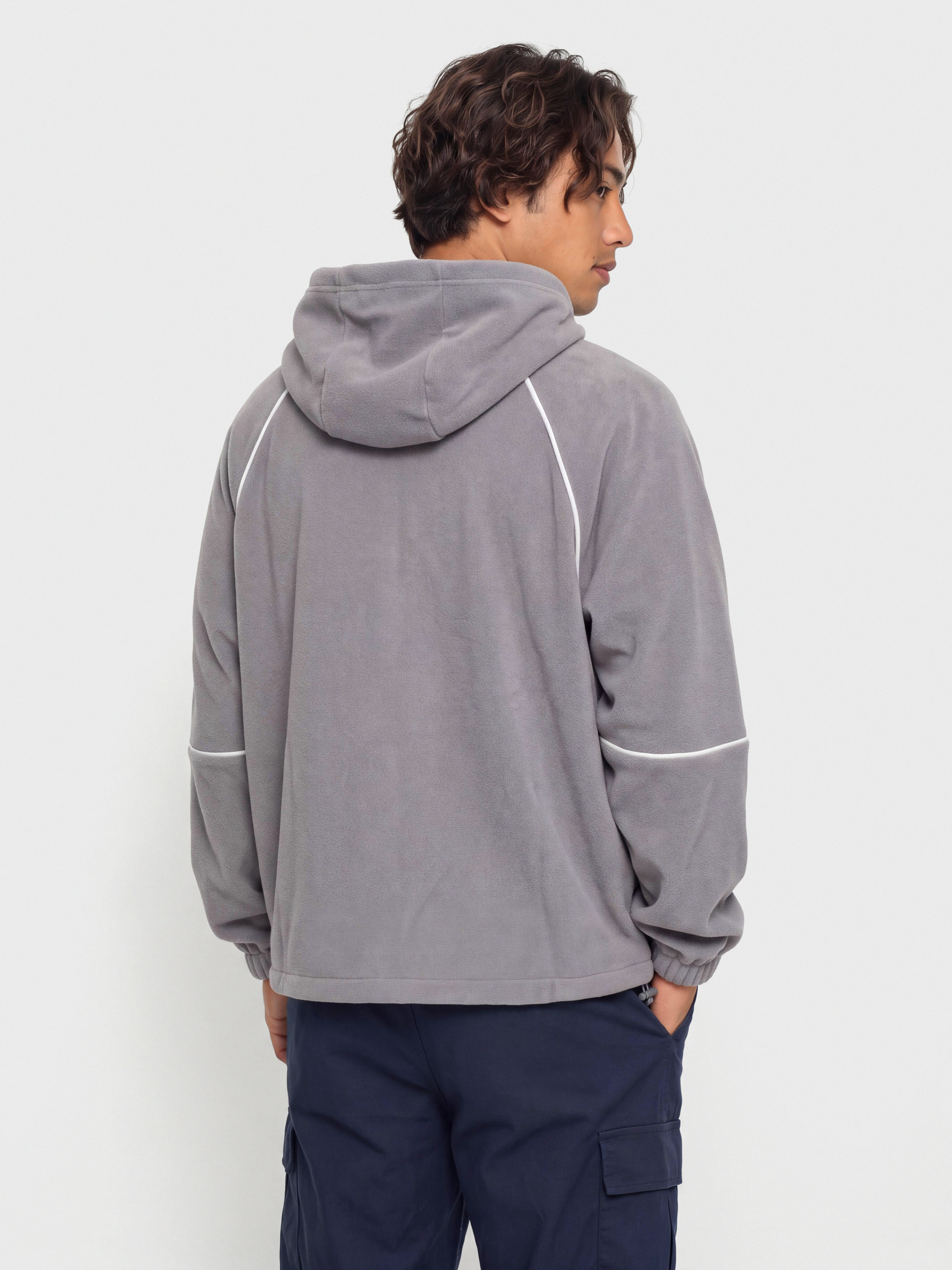 New Balance Trackside Polar Fleece HD Kapucnis pulóver (off line grey)