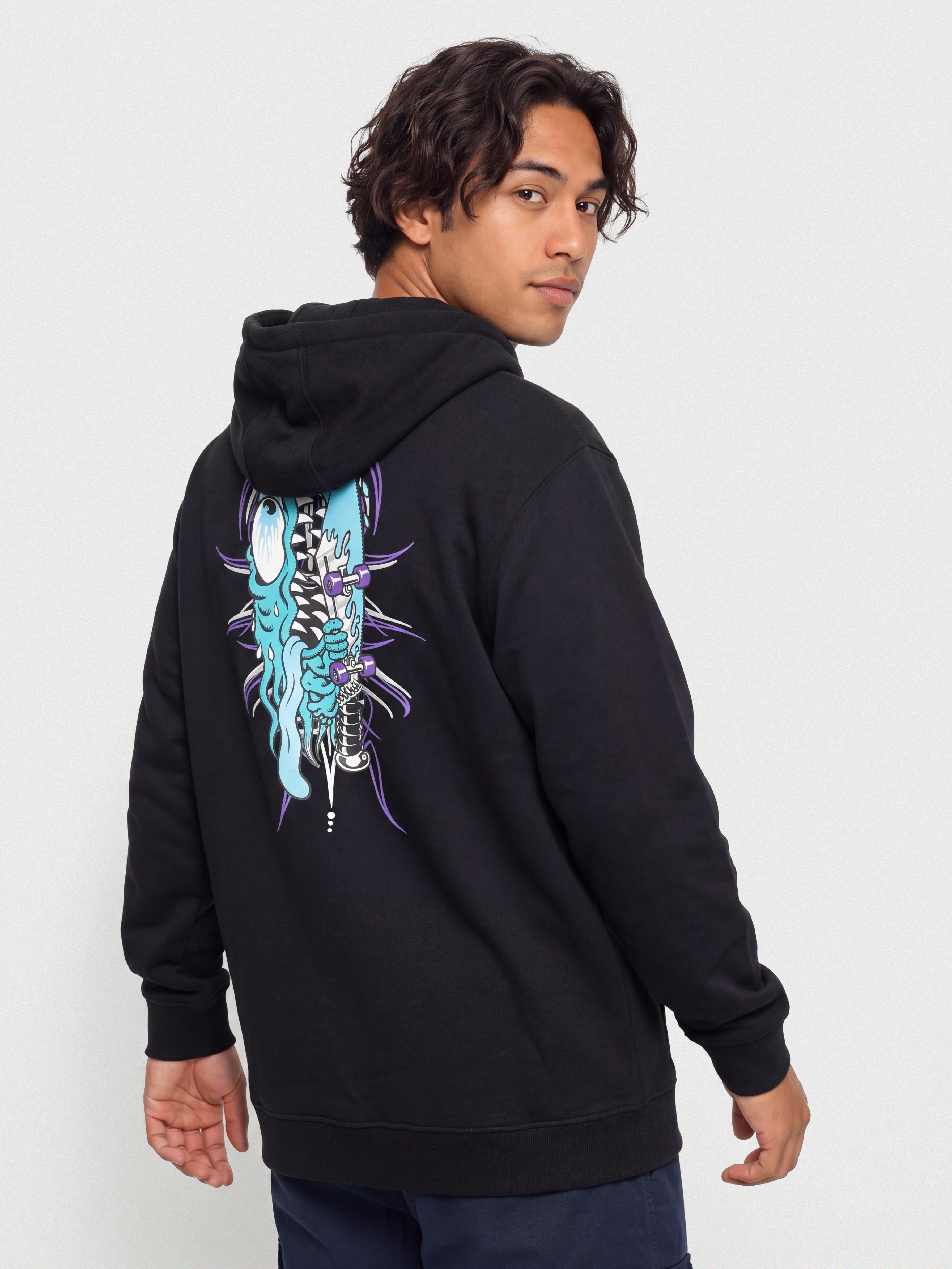 Kapucnis pulóver Santa Cruz Meek Pinstripe Slasher HD (black)