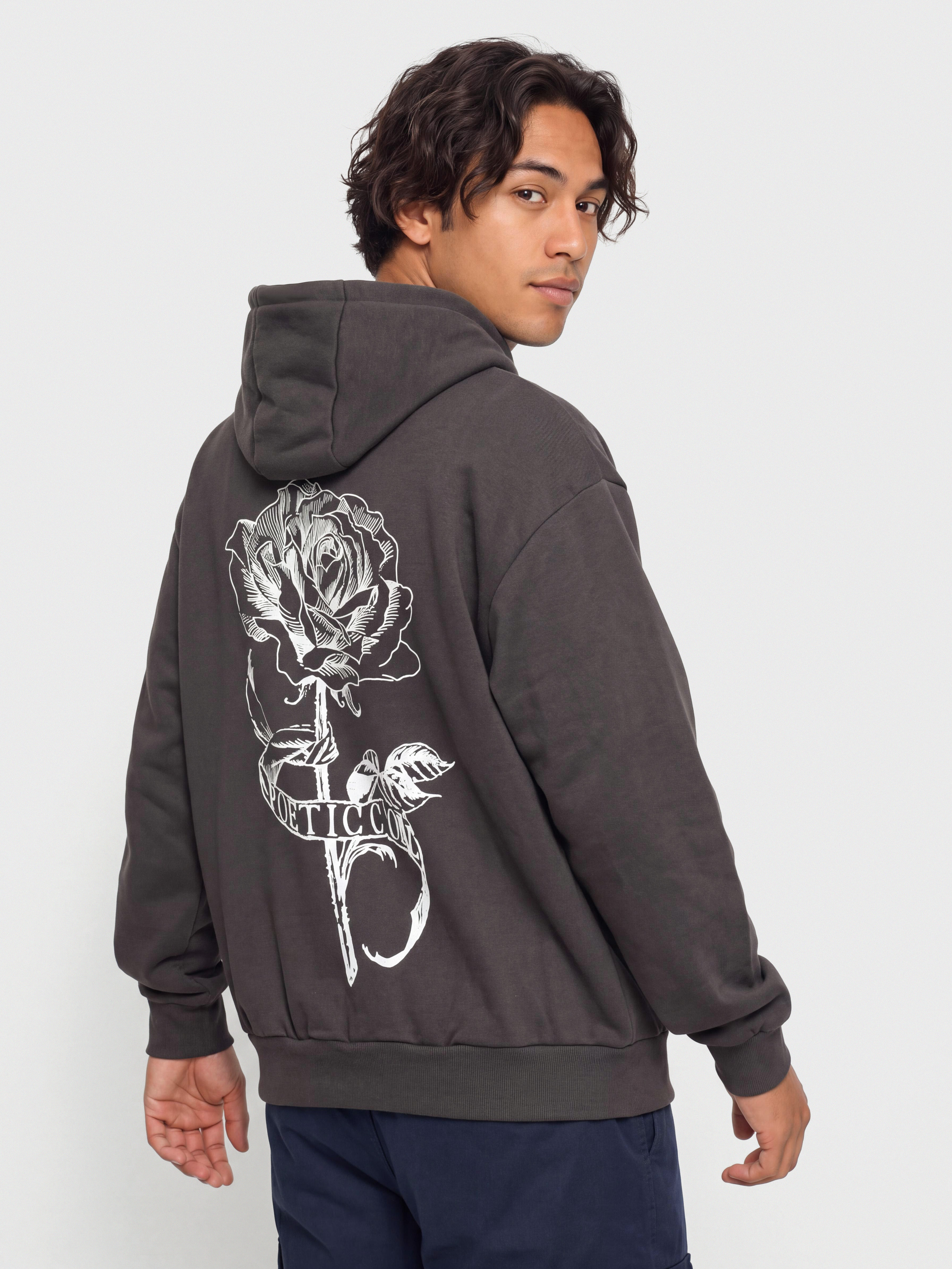 Poetic Collective Thinking About You HD Kapucnis pulóver (iron grey)
