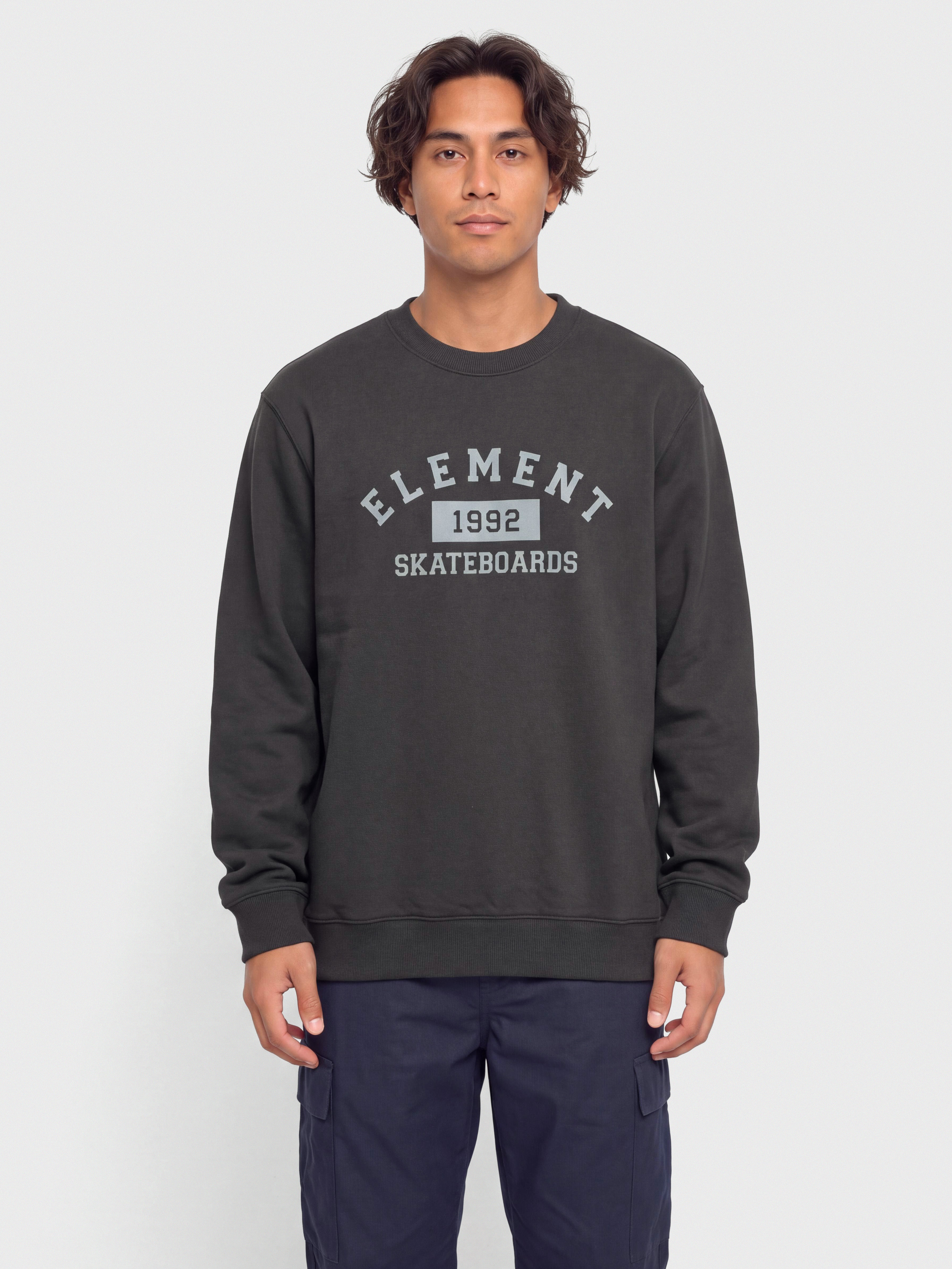 Kapucnis pulóver Element Home Team Cr (off black)