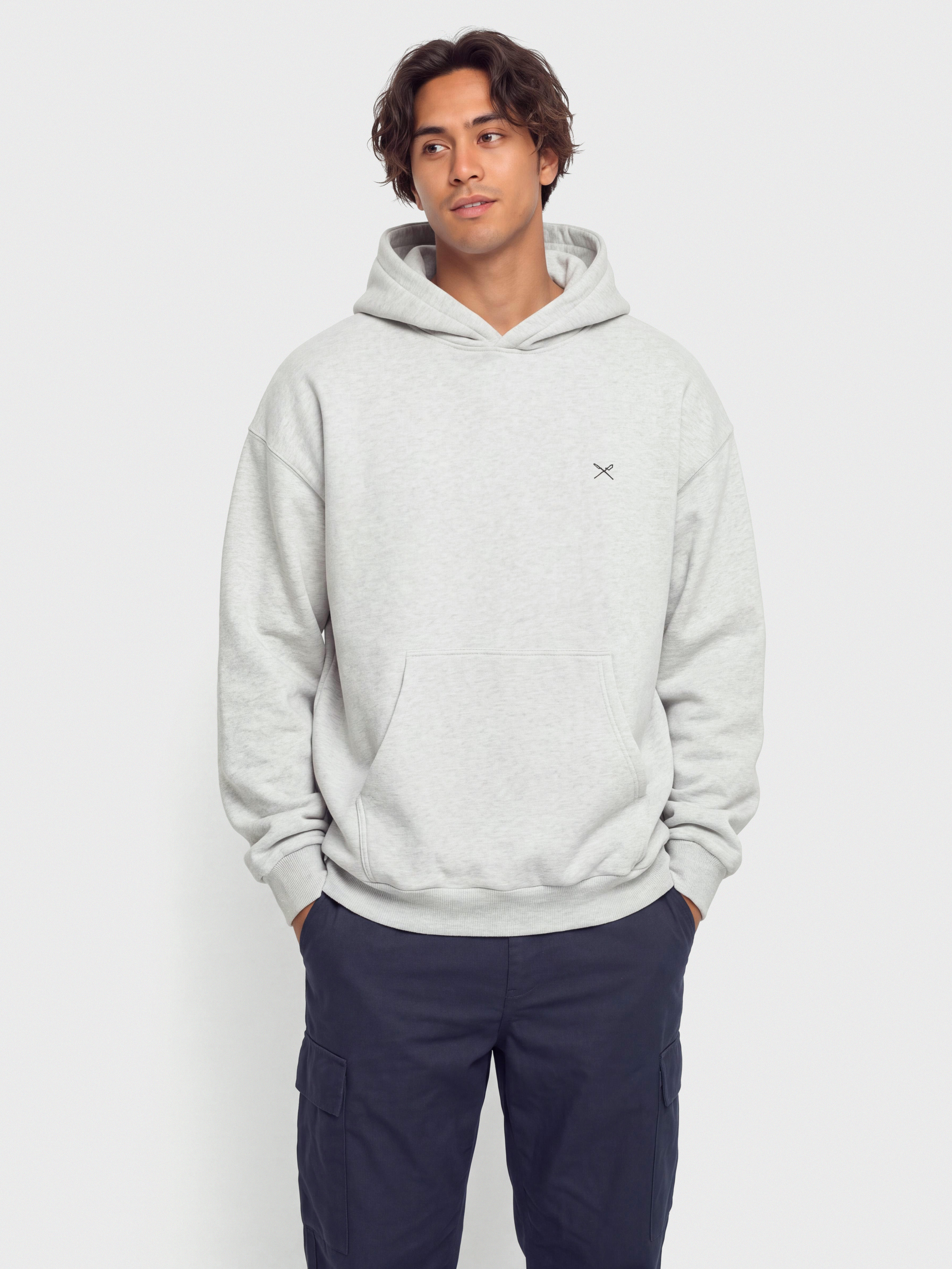 Kapucnis pulóver Iriedaily Flagloose HD (grey-mel.)
