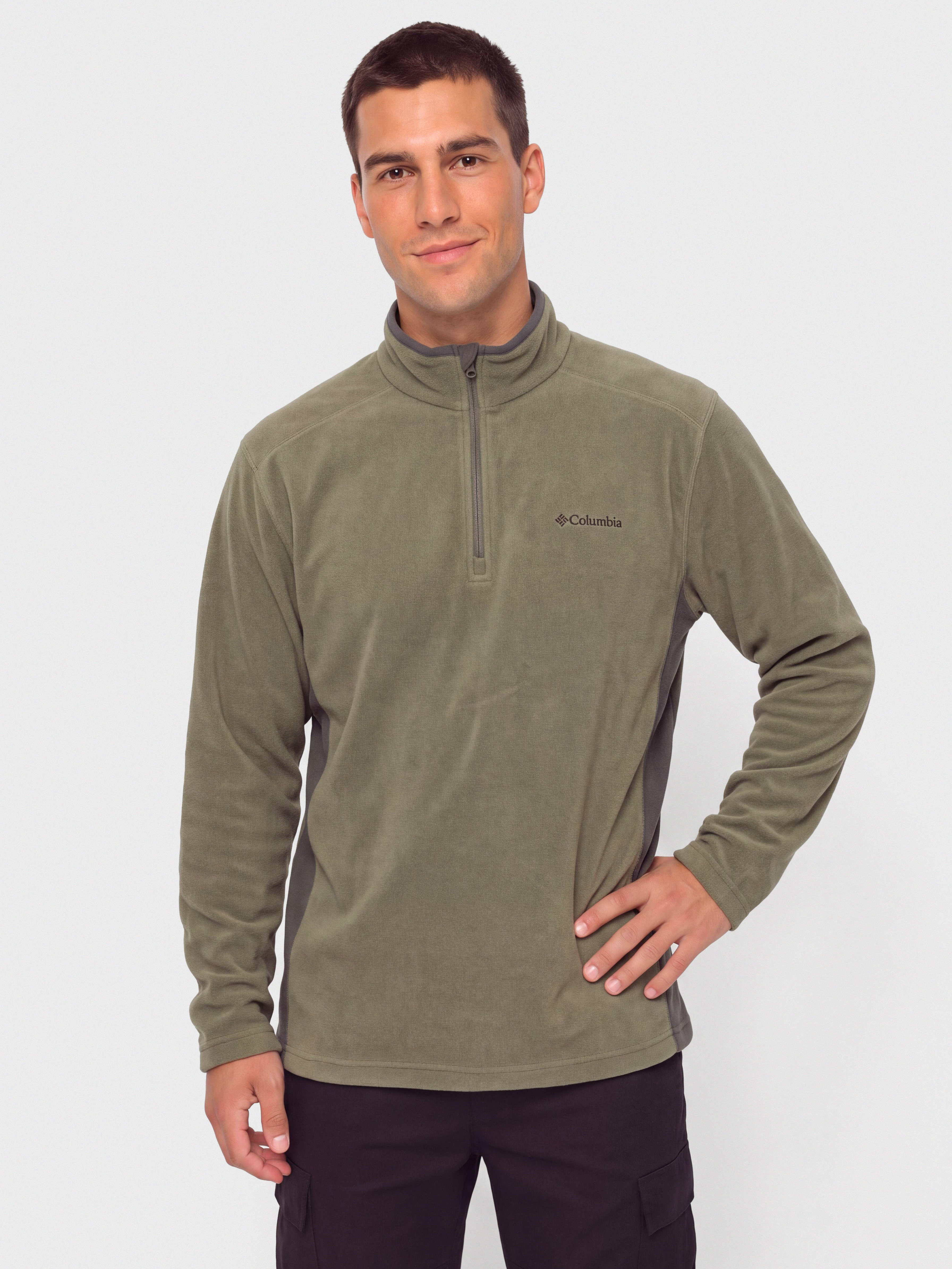 Férfi Columbia Klamath Range II Half Zip Polár pulóver (stone green/shark)