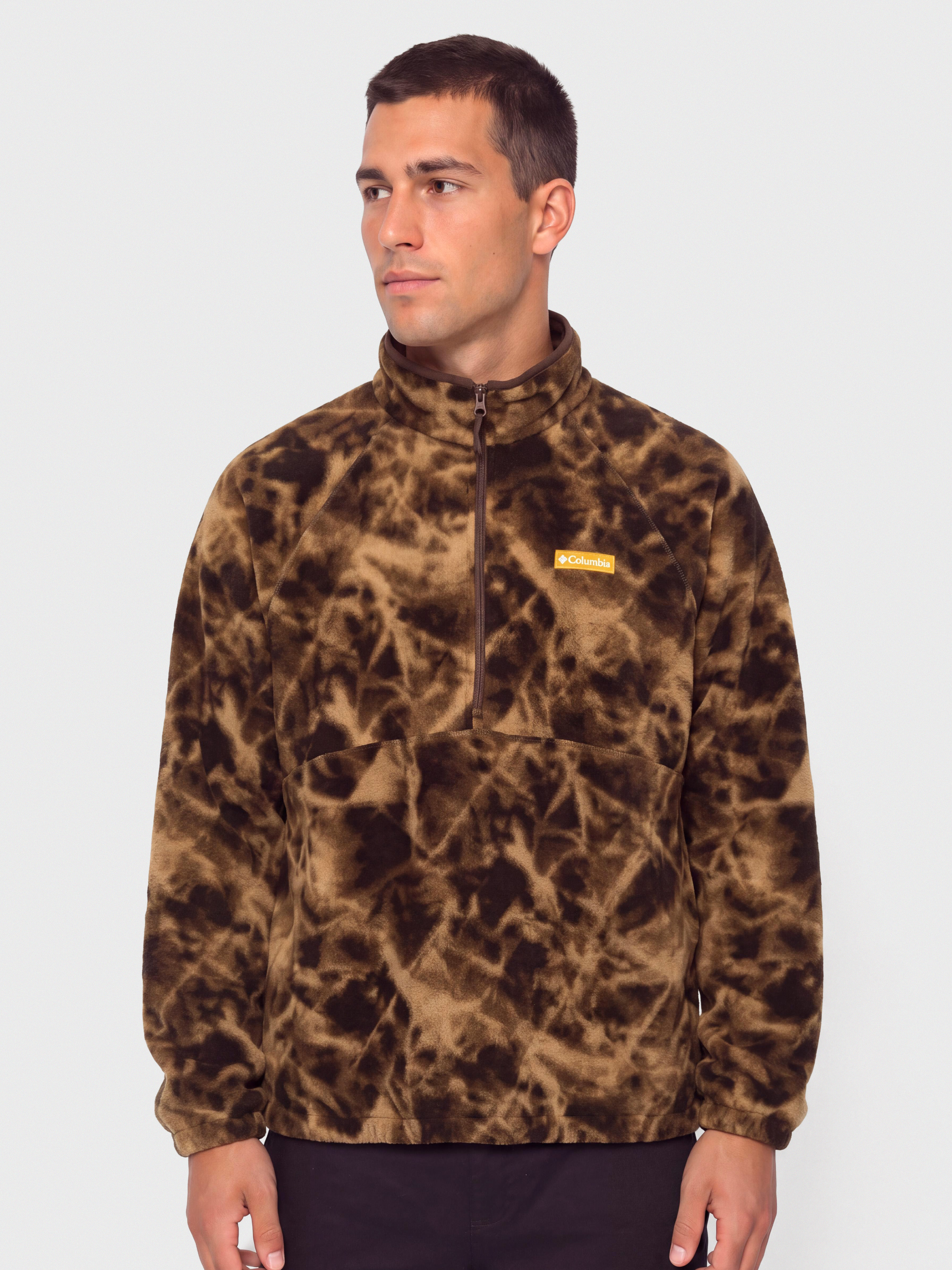 Polár pulóver Columbia Timber Crest MTR Printed Half Zip (tobacco/icypeaks)