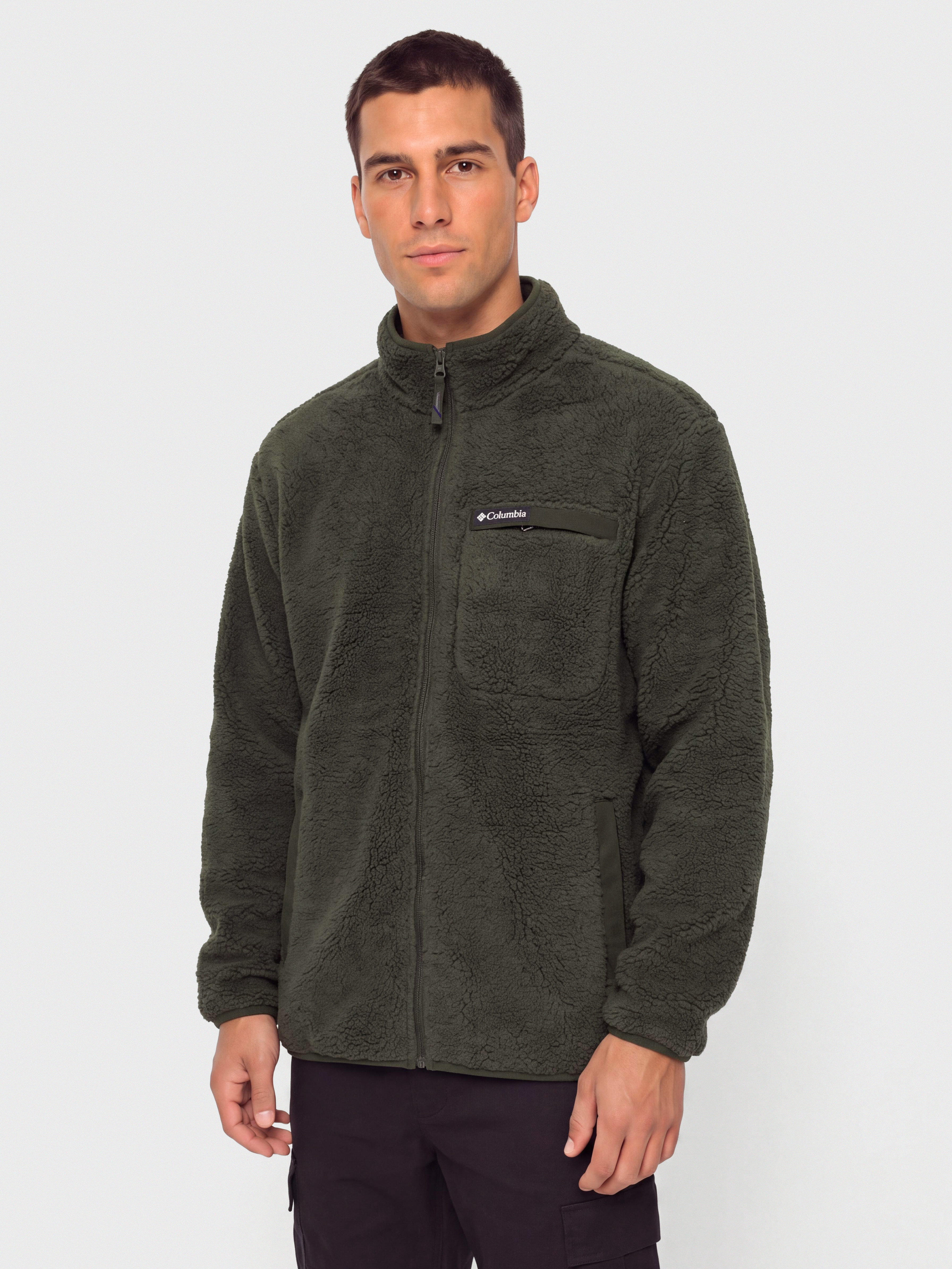 Polu00e1r pulu00f3ver Columbia Rugged Ridge High Pile Full Zip (greenscape)