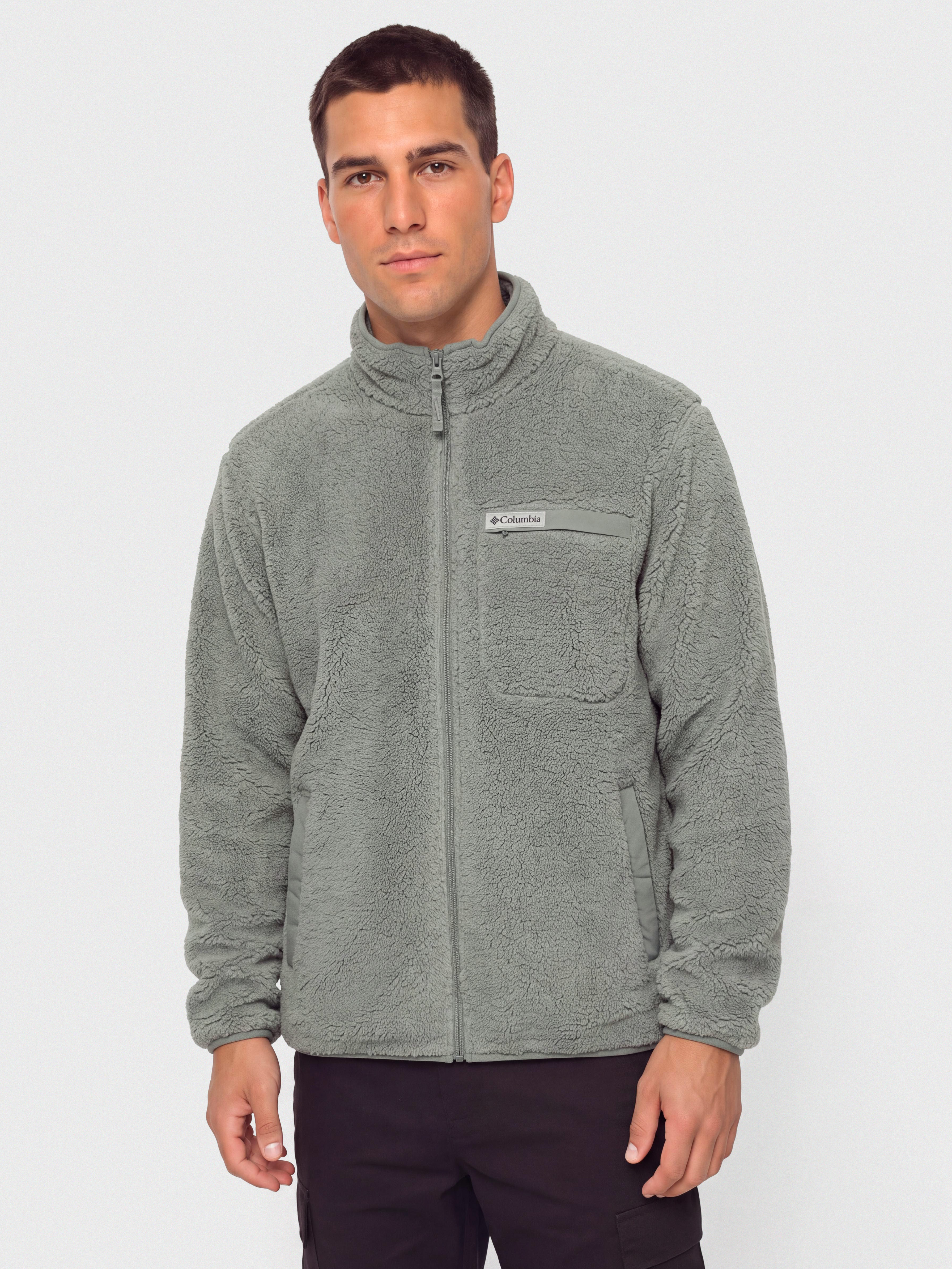 Polár pulóver Columbia Rugged Ridge High Pile Full Zip (sedona sage)