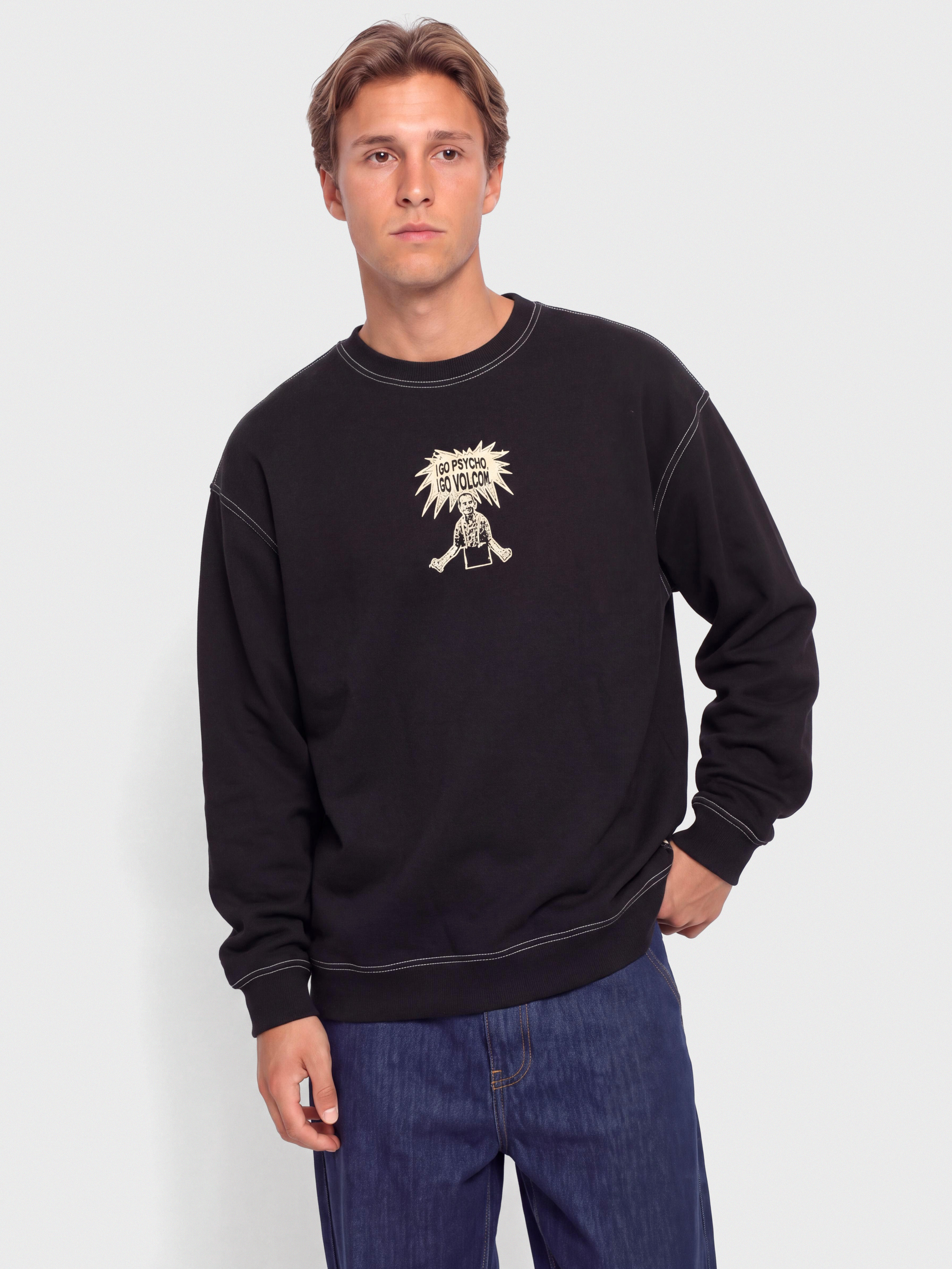 Volcom I Go Psycho Pulóver (black)