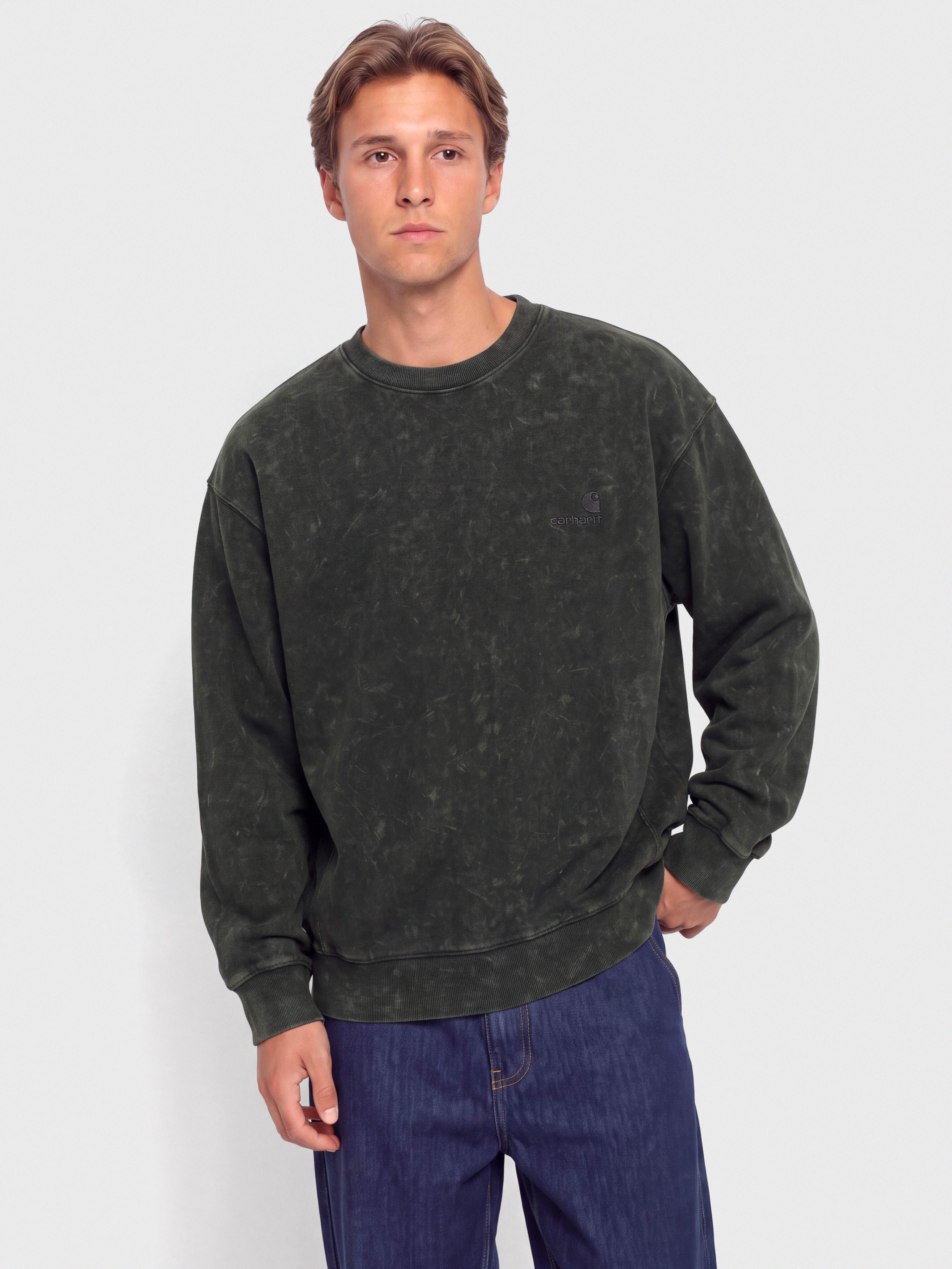 Carhartt WIP Lambert Pulóver (raven/moon wash)