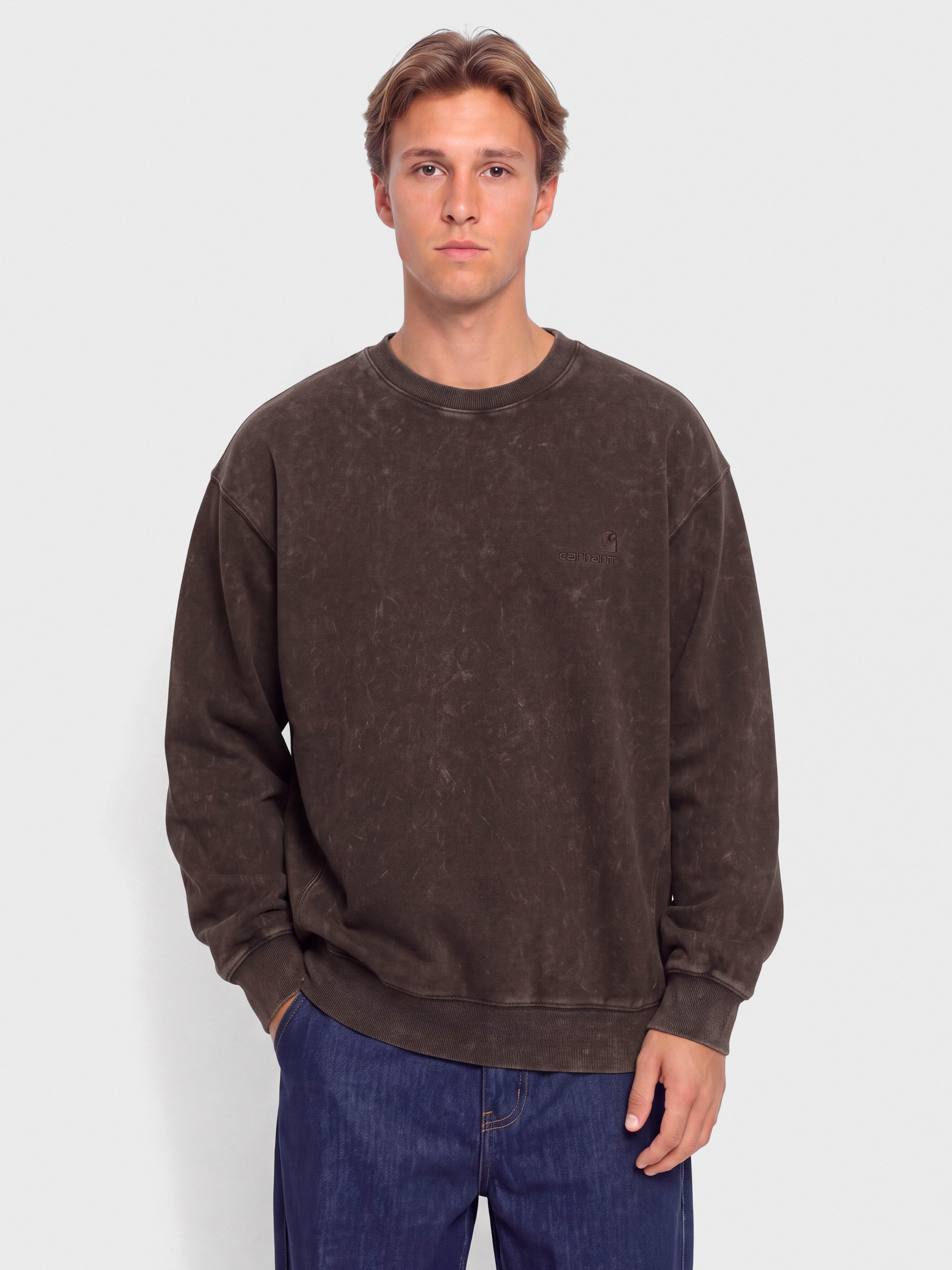 Carhartt WIP Lambert Pulóver (tobacco/moon wash)