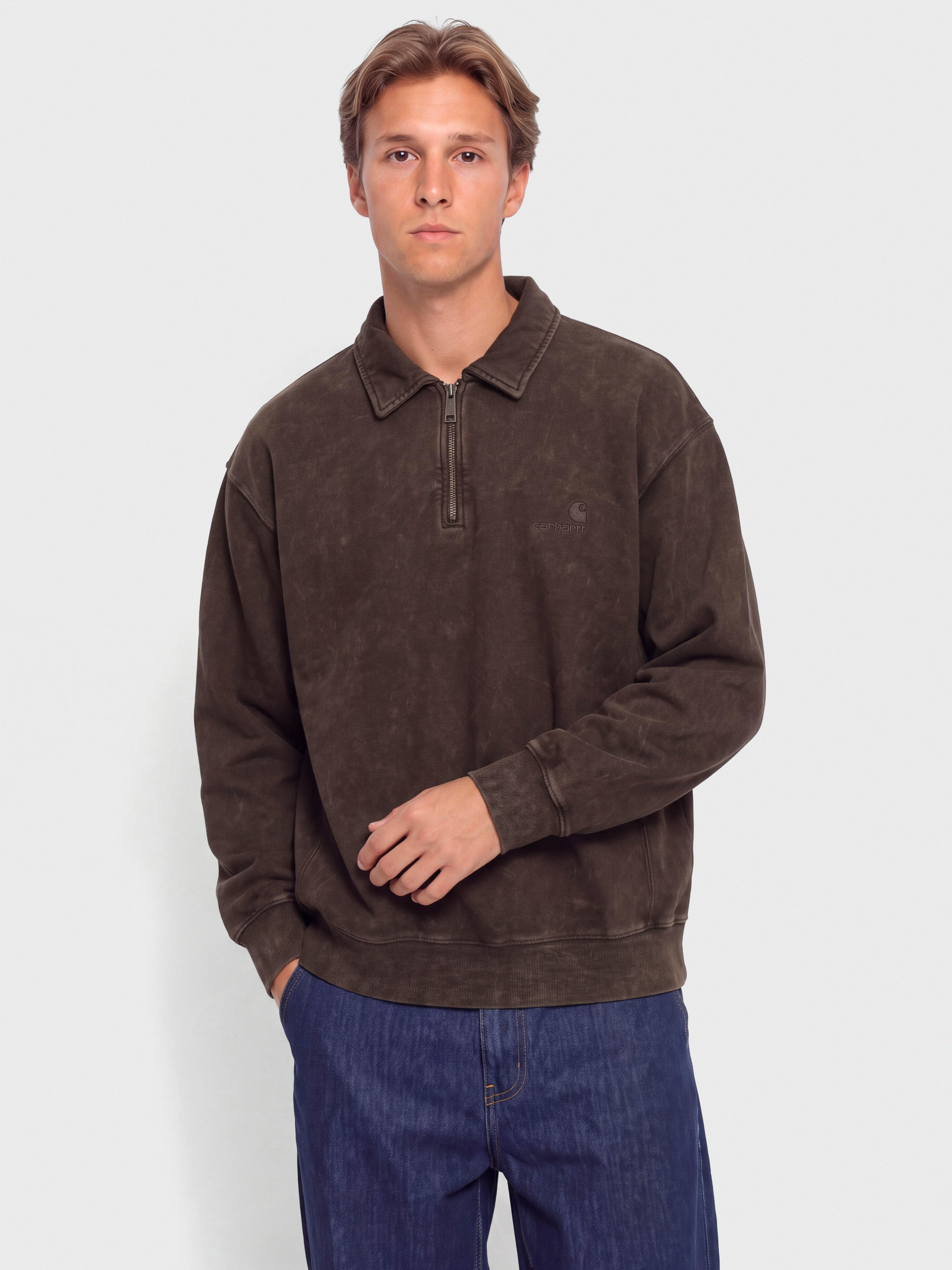 Carhartt WIP Lambert Polo Pulu00f3ver (tobacco/moon wash)