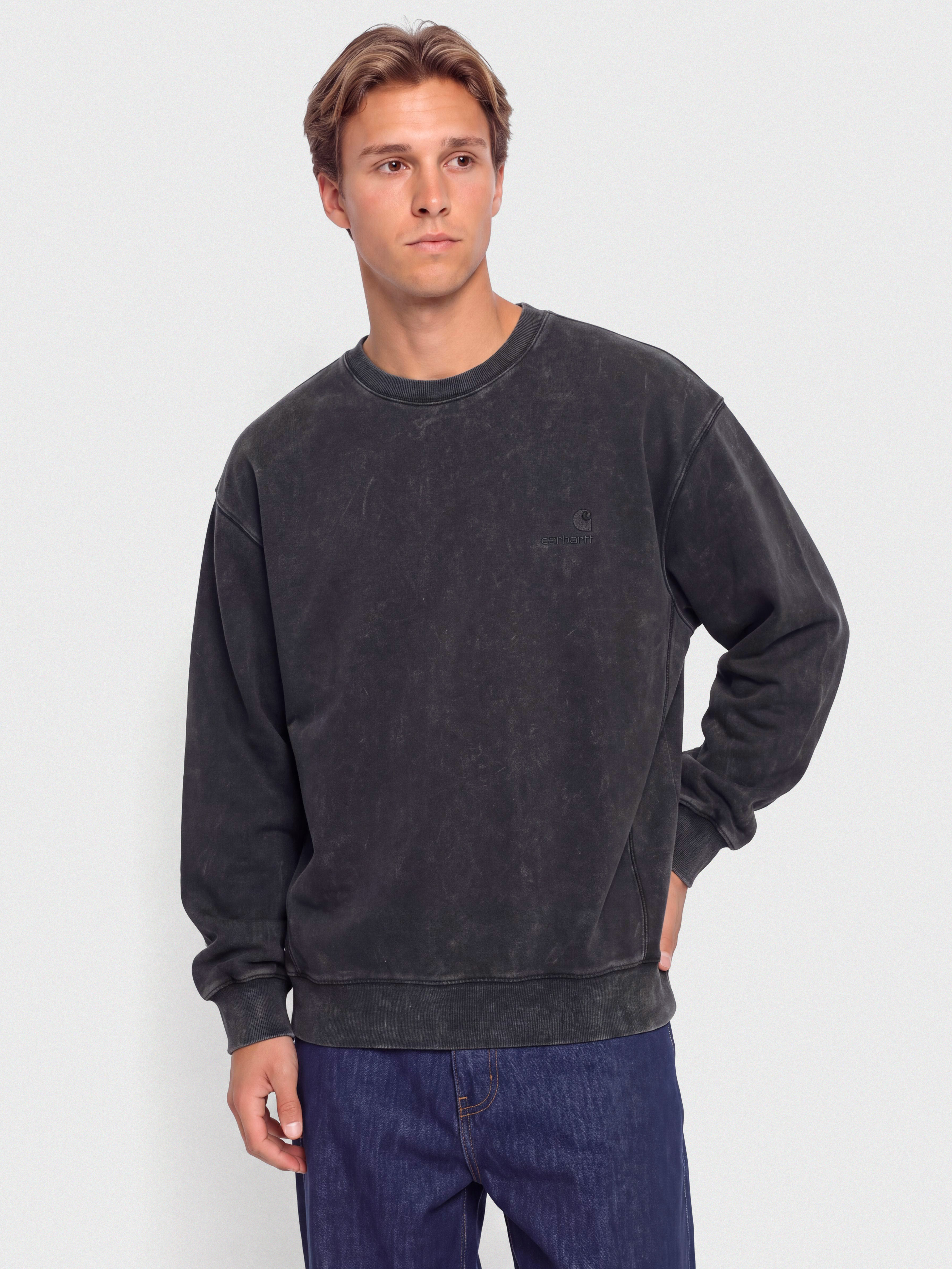 Pulóver Carhartt WIP Lambert (black/moon wash)