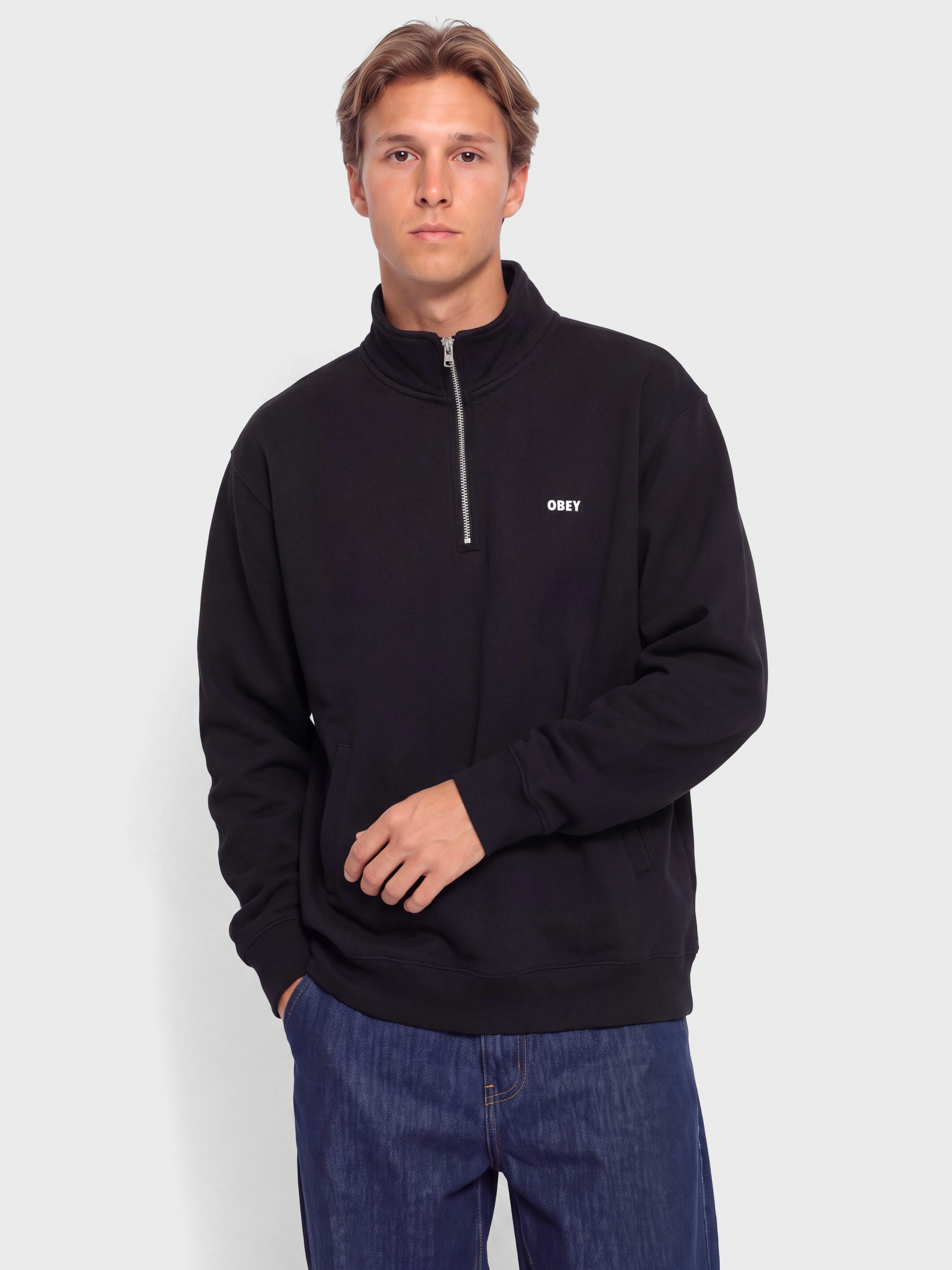 OBEY Established Works Bold Mockneck Pulóver