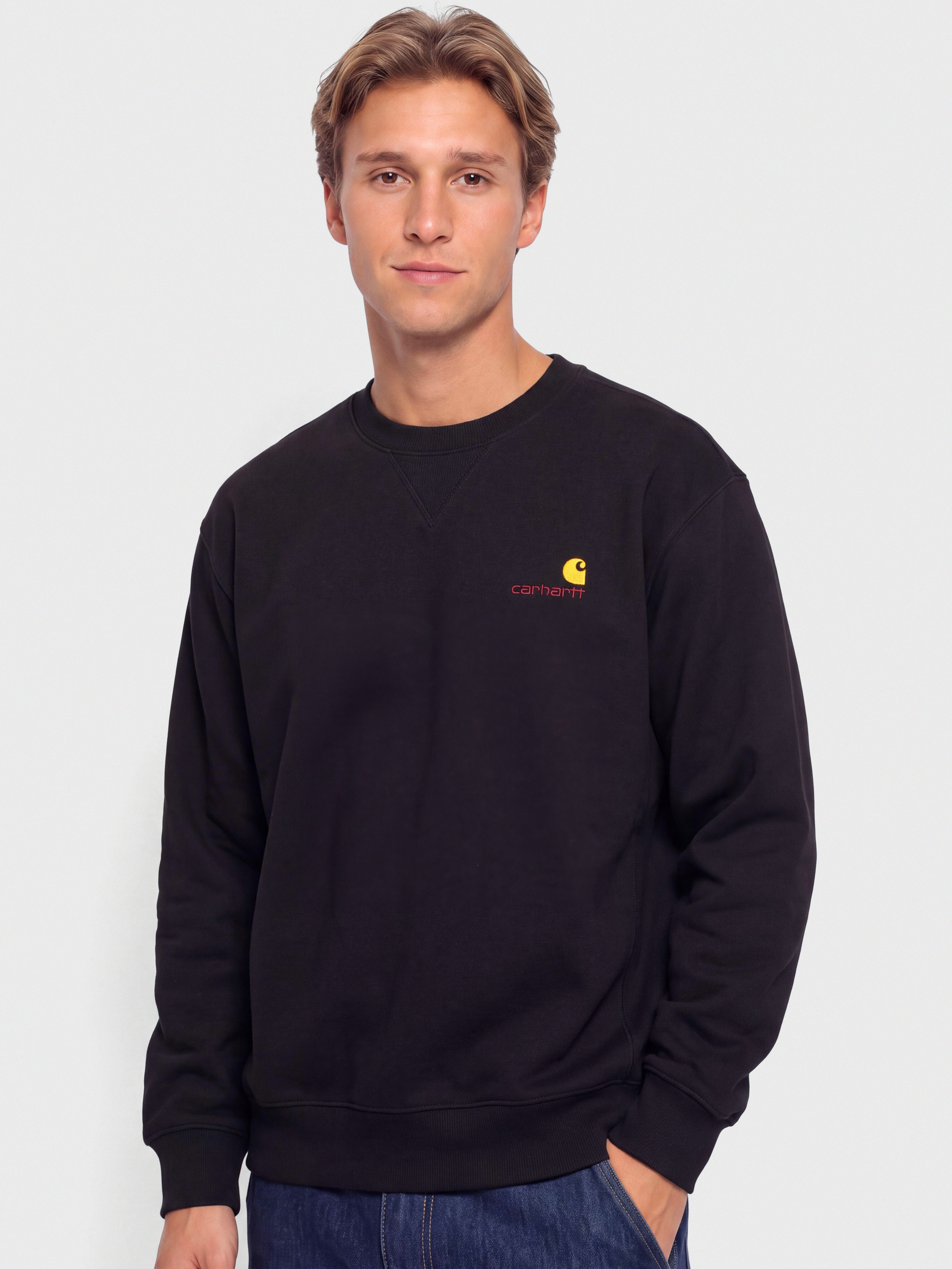 Carhartt WIP American Script Pulóver (black)