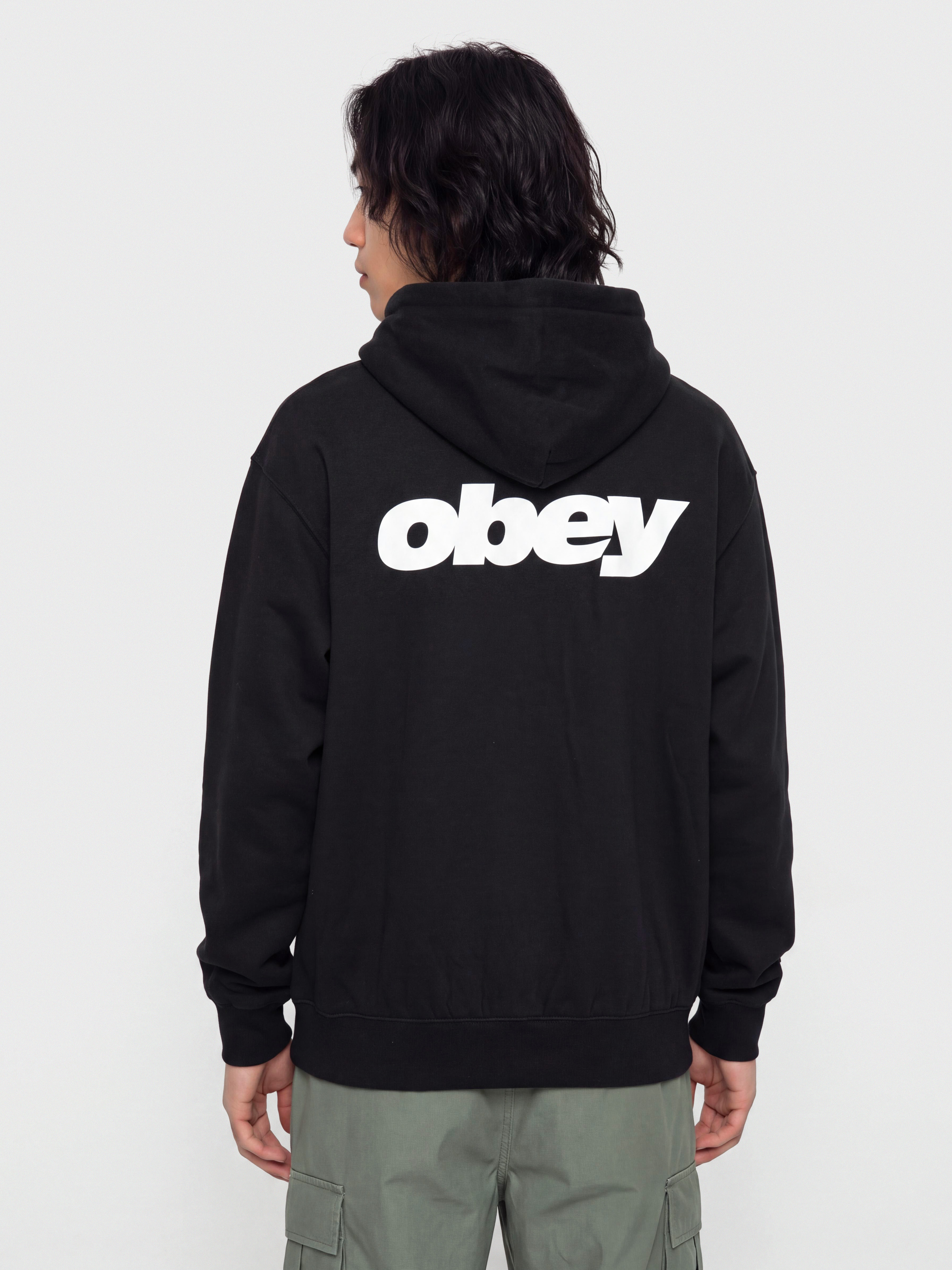 Kapucnis pulóver OBEY League HD (black)