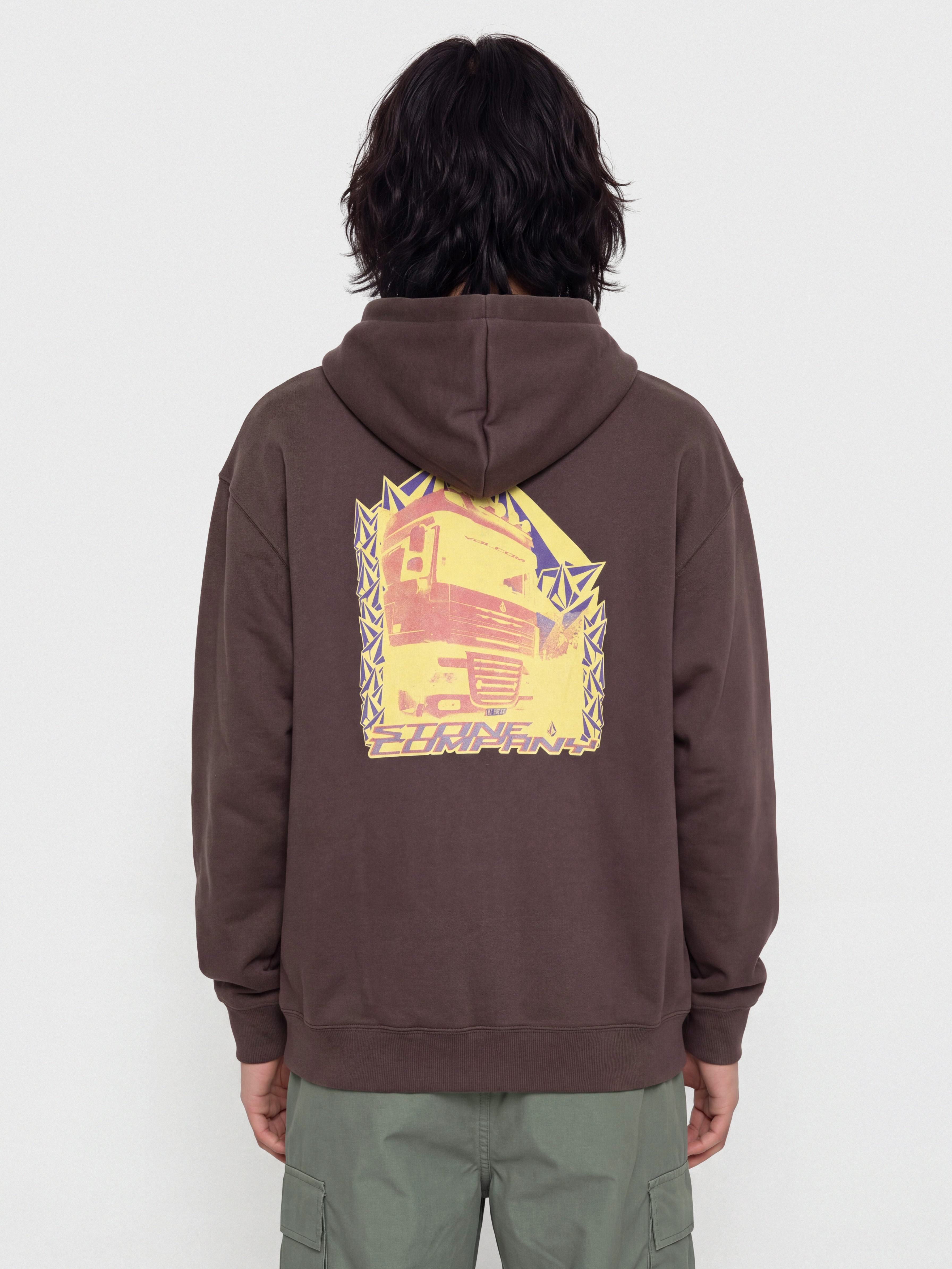 Kapucnis pulóver Volcom Stone Convoyer HD (raisin)