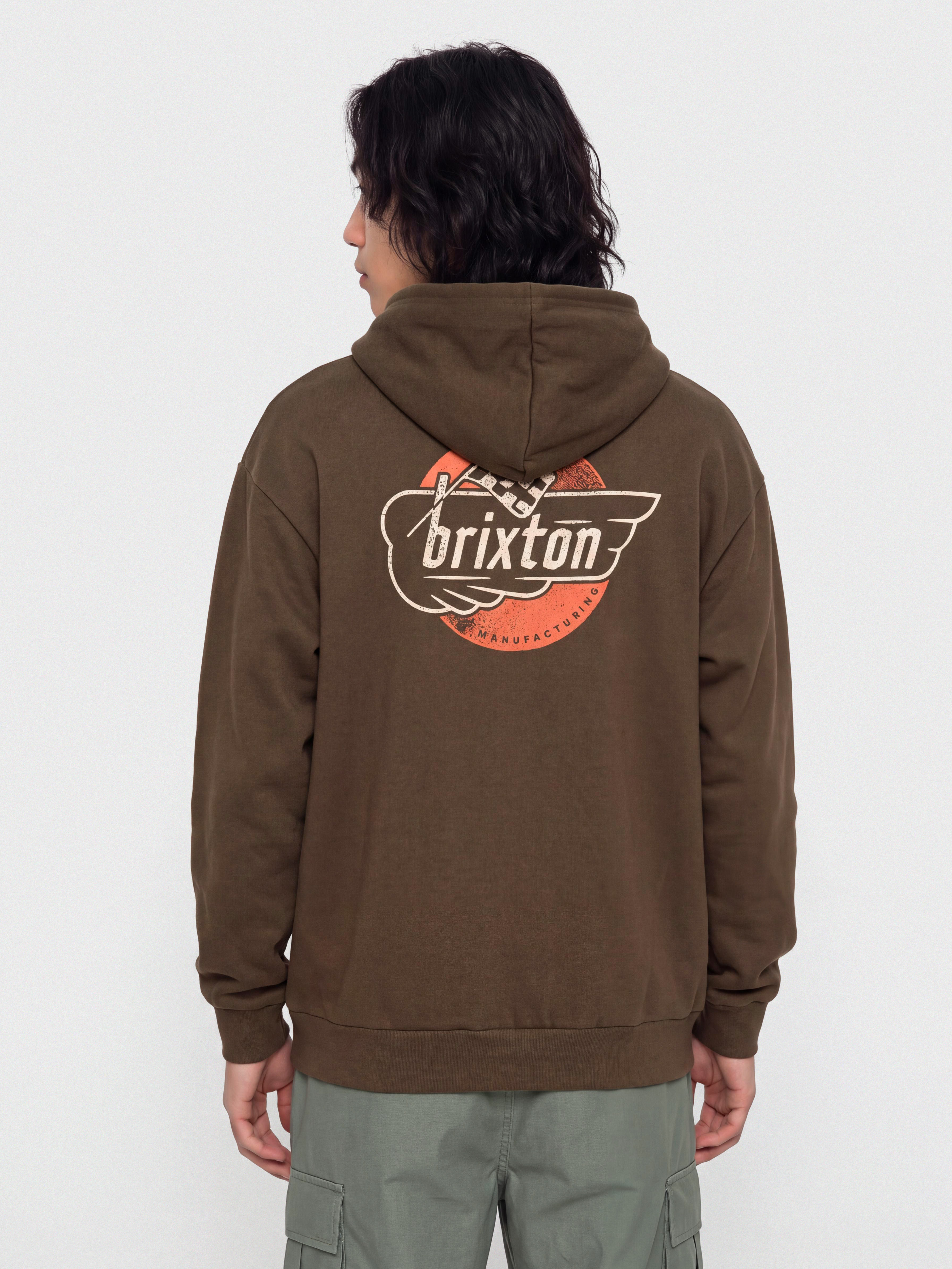 Kapucnis pulóver Brixton Heyward HD (walnut brown)