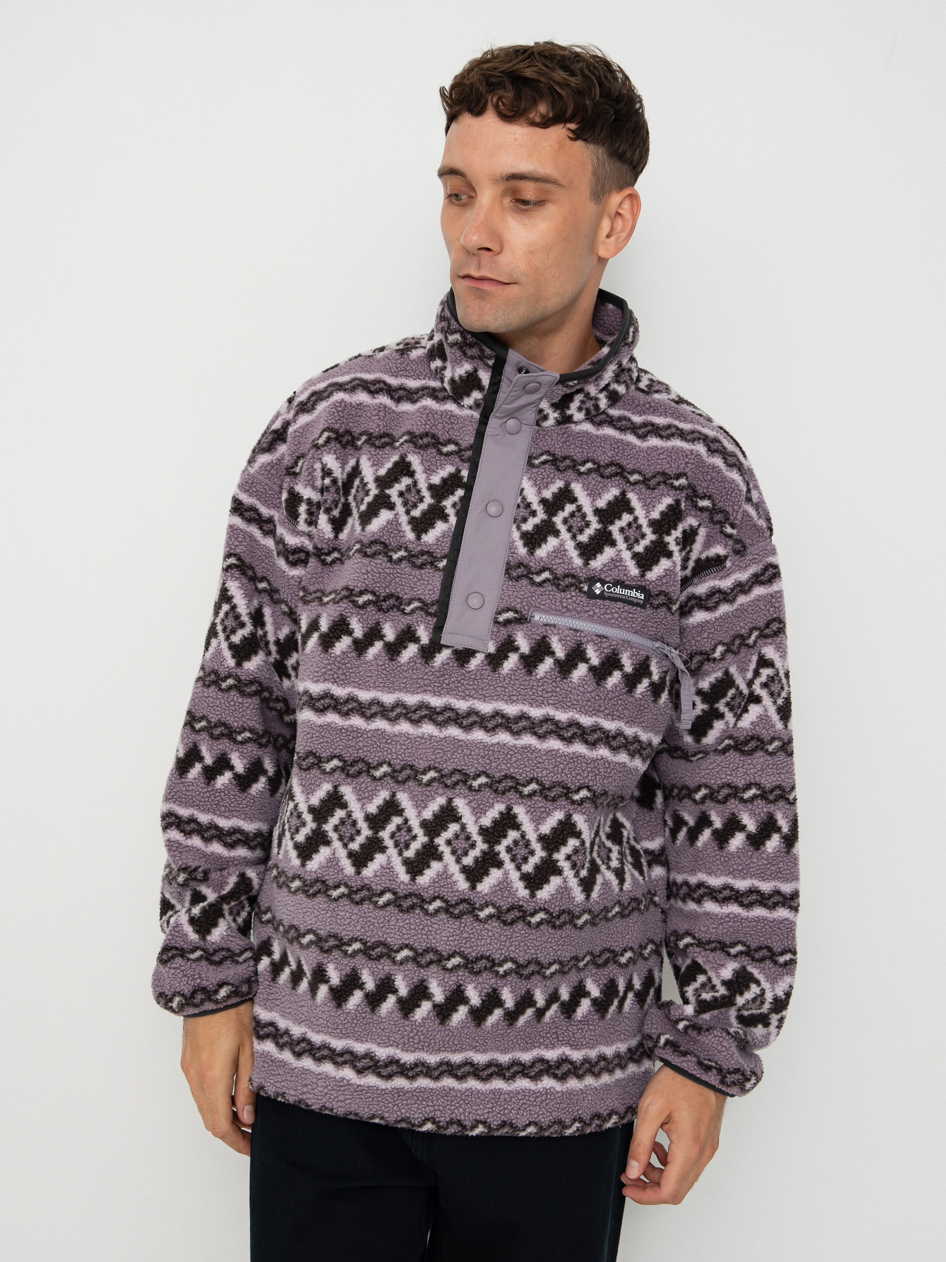 Columbia Helvetia II Printed Half Snap Polu00e1r pulu00f3ver (shale purple knitknot)