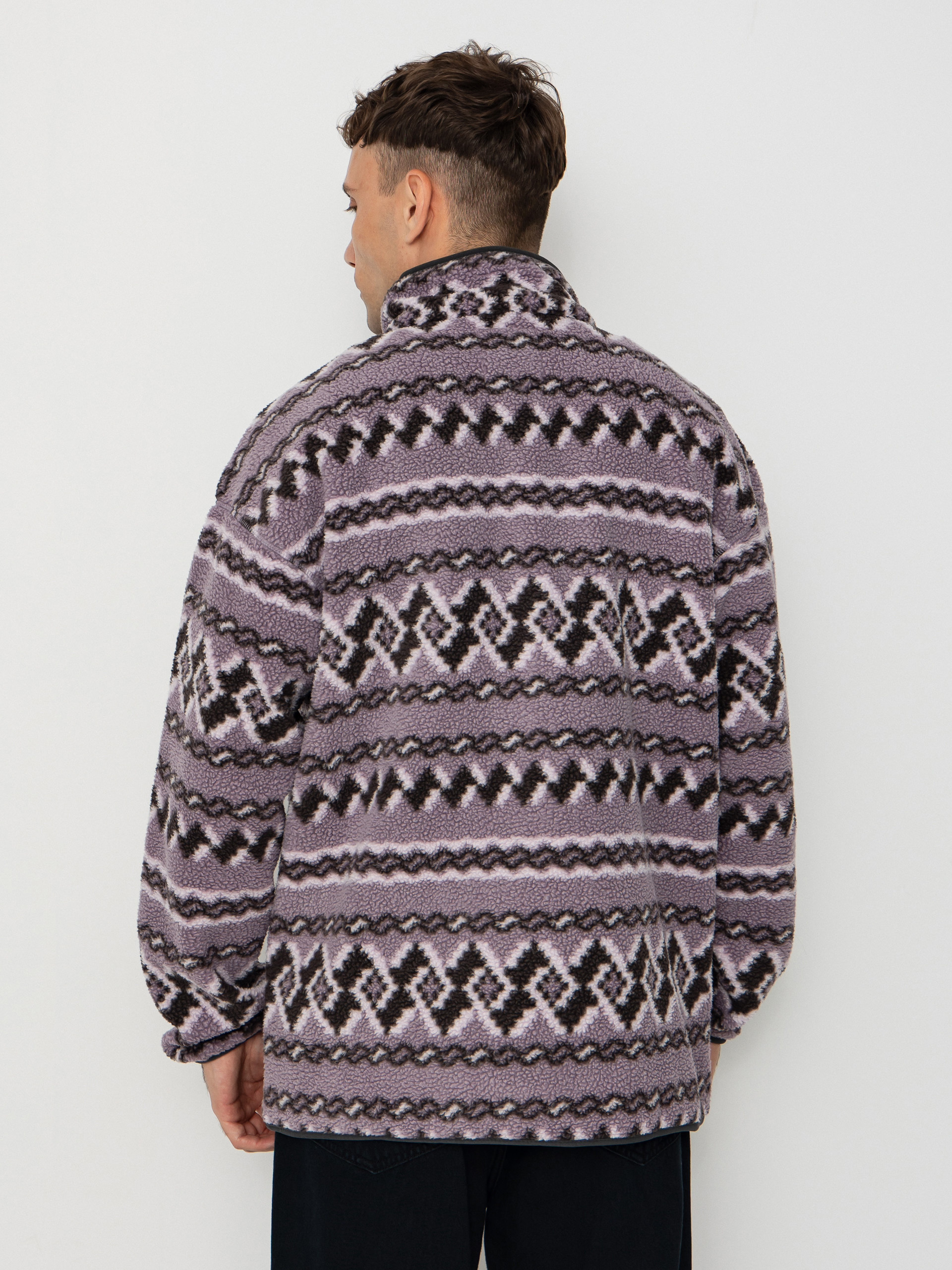 Férfi Columbia Helvetia II Printed Half Snap Polár pulóver (shale purple knitknot)
