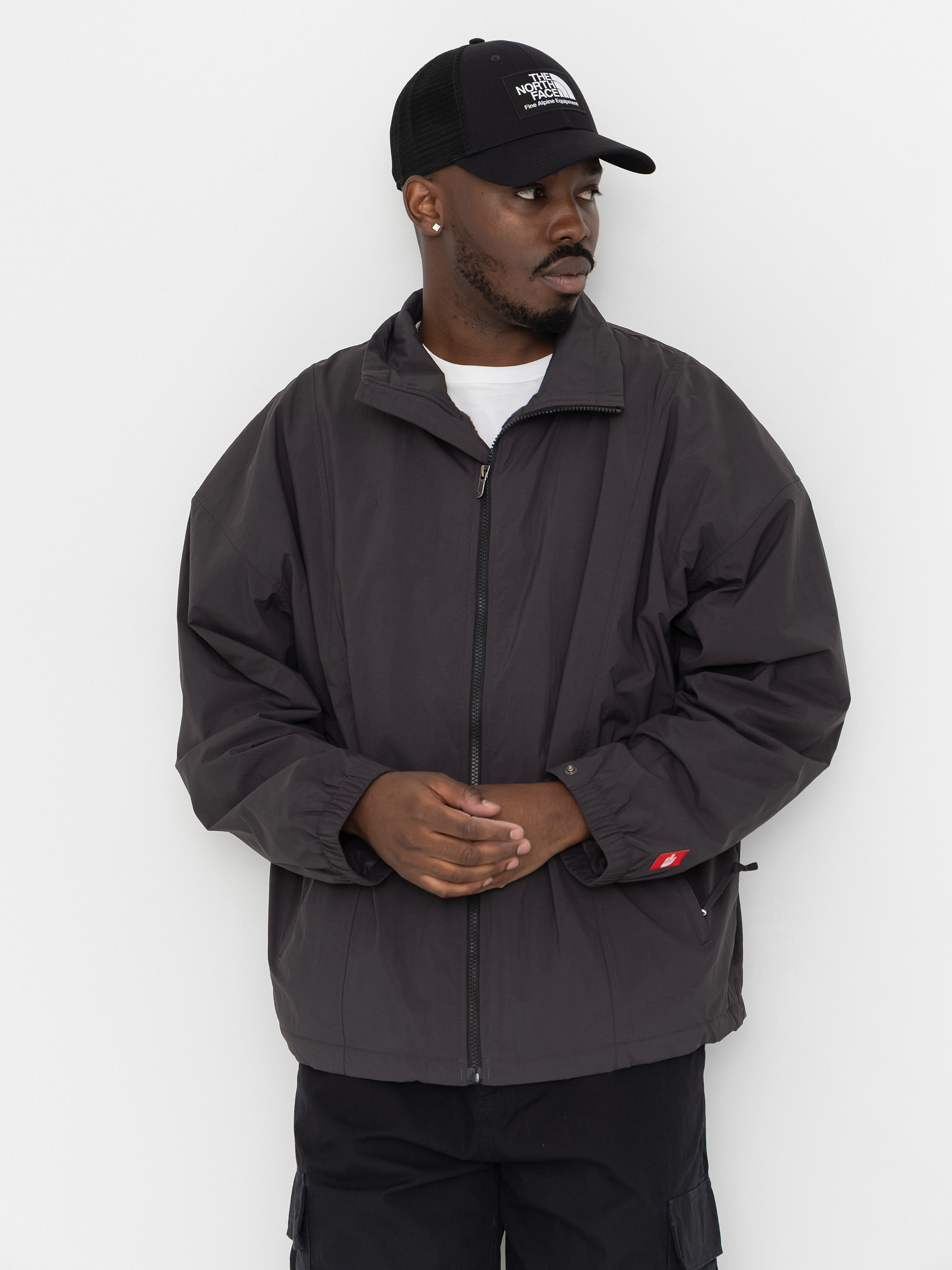 Dzseki The North Face Red Box Nylon Fleece Lined (obsidian)