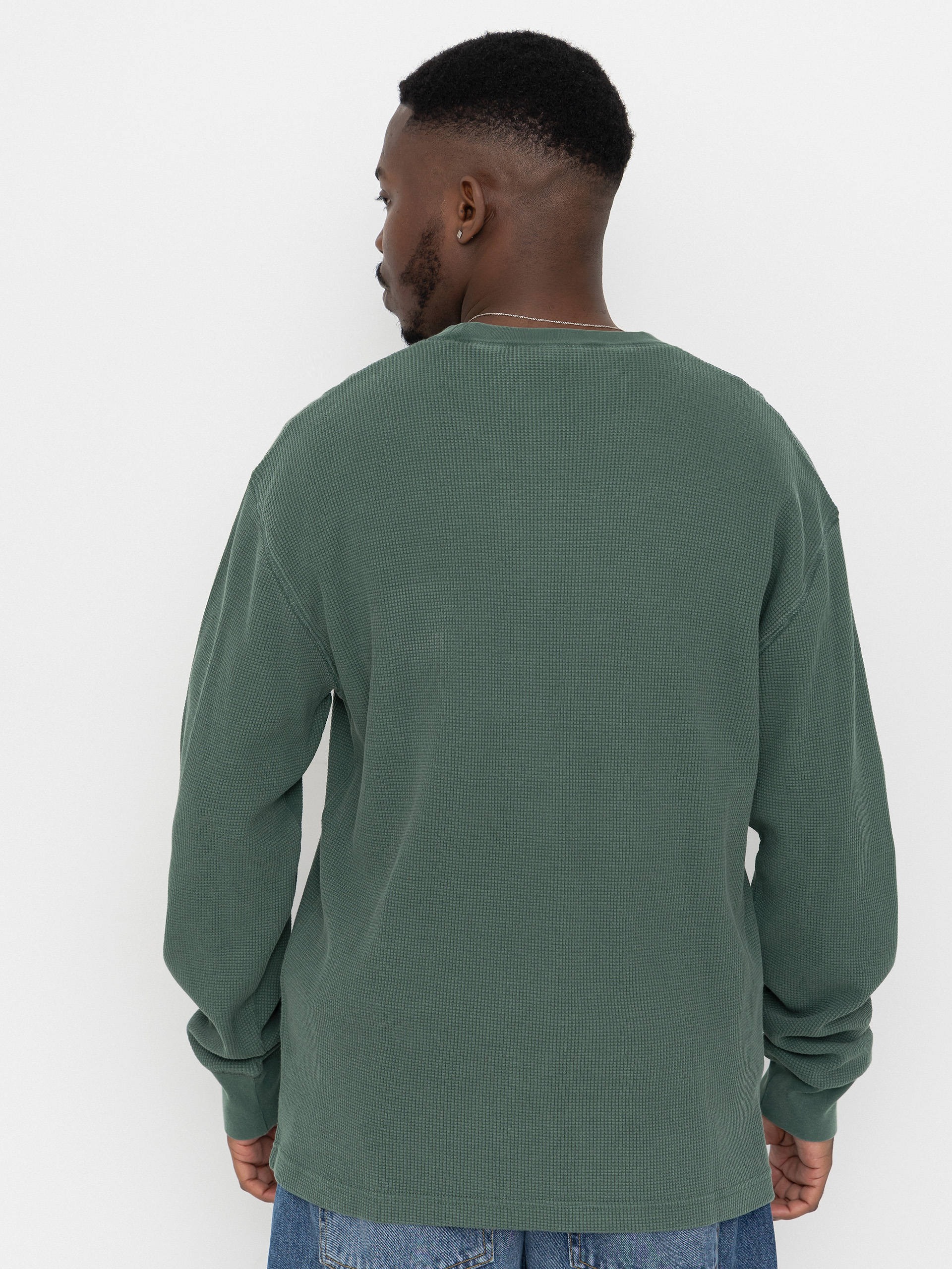 Carhartt WIP Vista Waffle Hosszú ujjú felső (dark scarab/garment dyed)