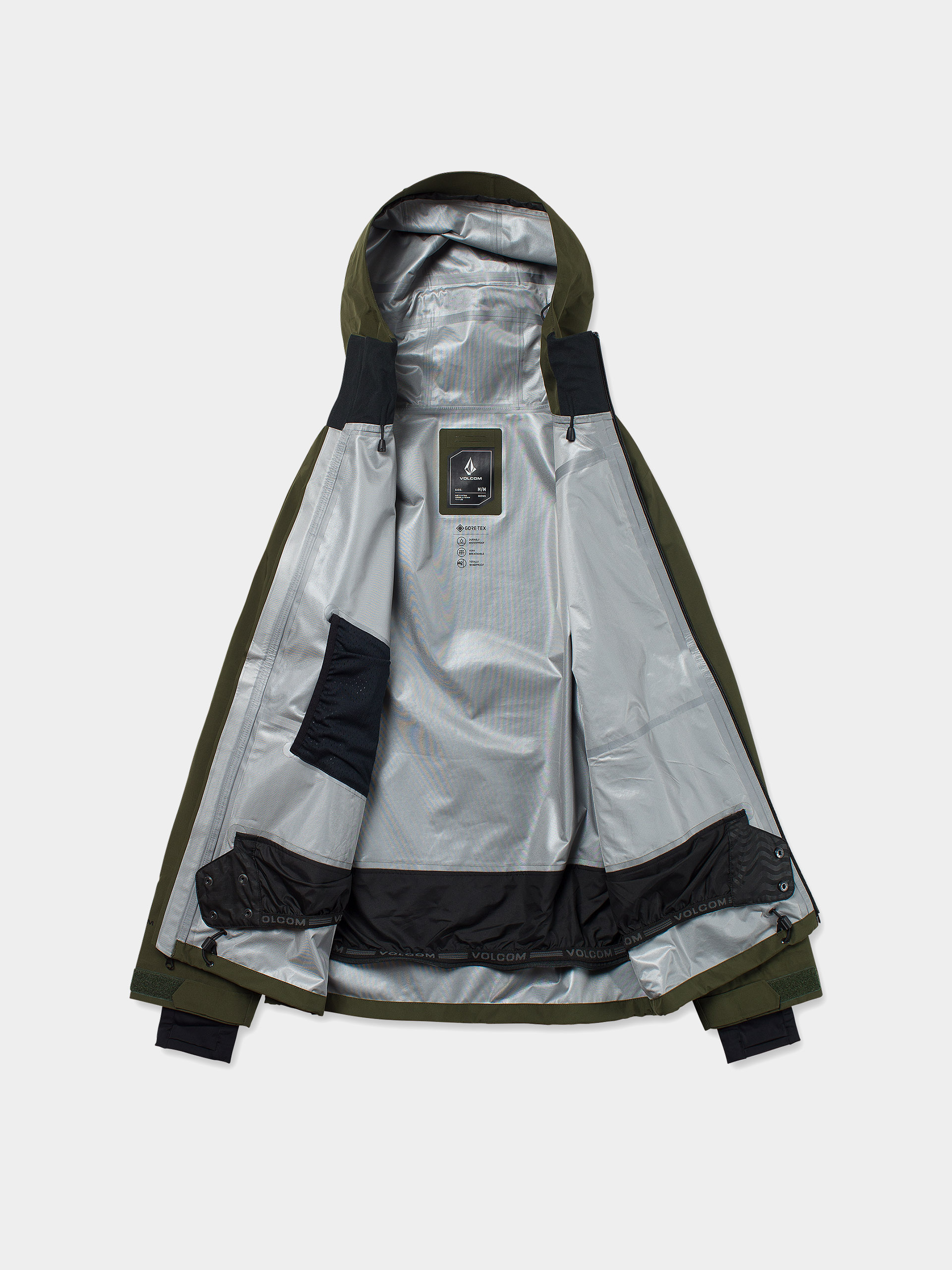 Férfi Snowboard dzseki Volcom Tester 3L Gore Tex (dark green)