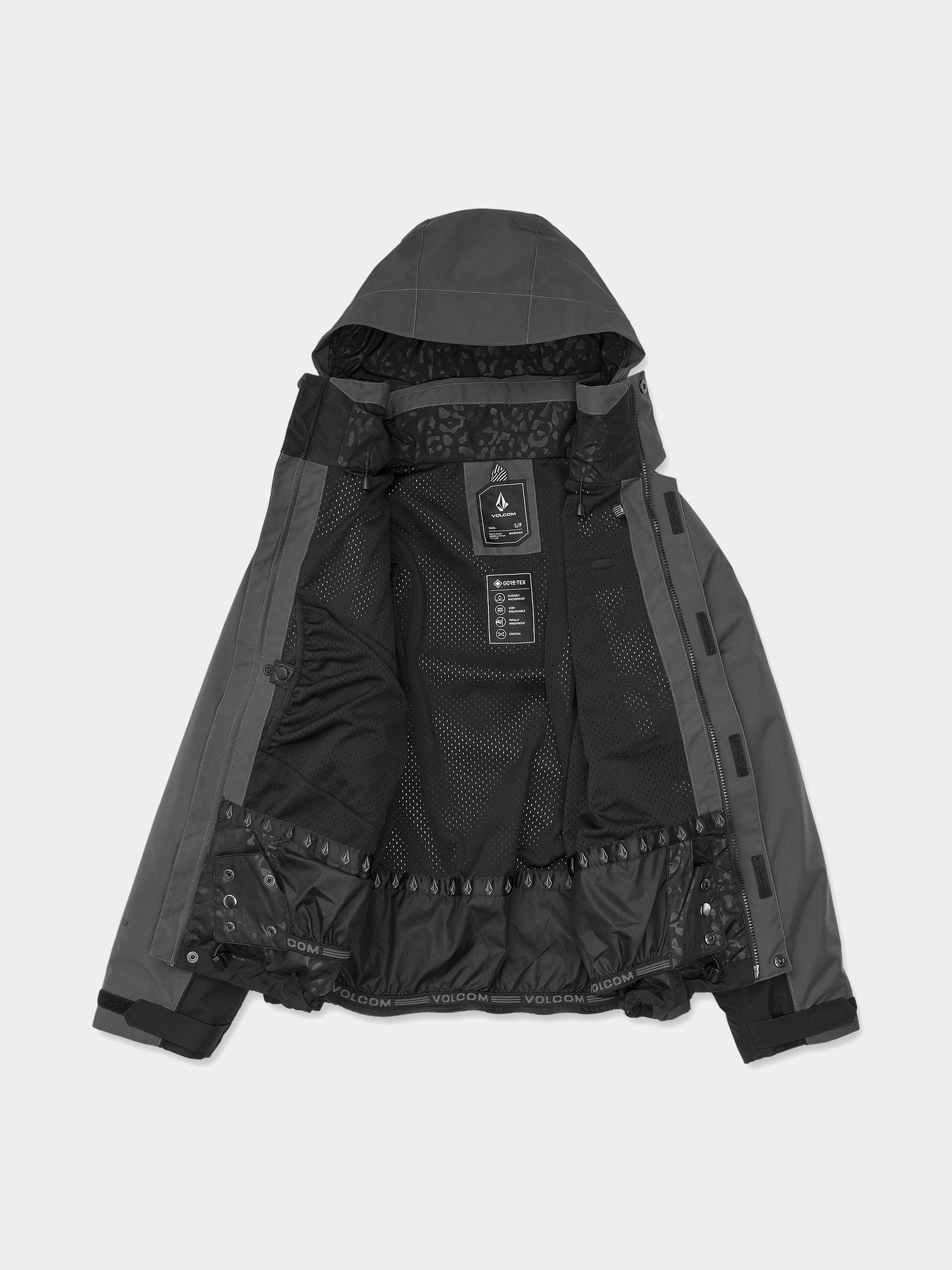 Női Snowboard dzseki Volcom Yourfav Baggy Gore (dark grey)