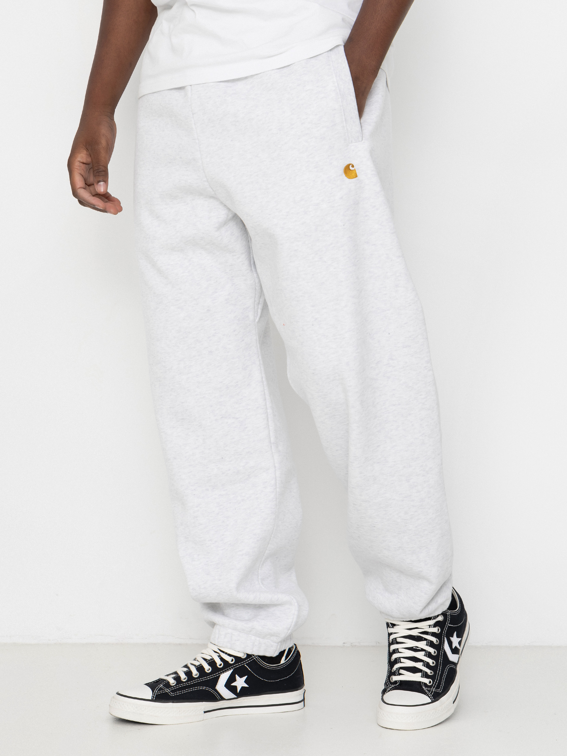 Kisnadrág Carhartt WIP Chase (ash heather/gold)