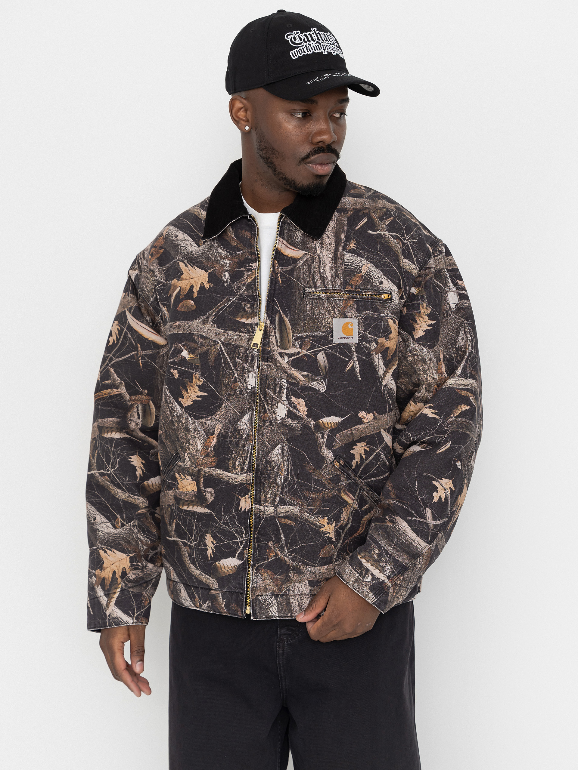 Dzseki Carhartt WIP OG Detroit (camo feather tree black/black/heavy stone wash)