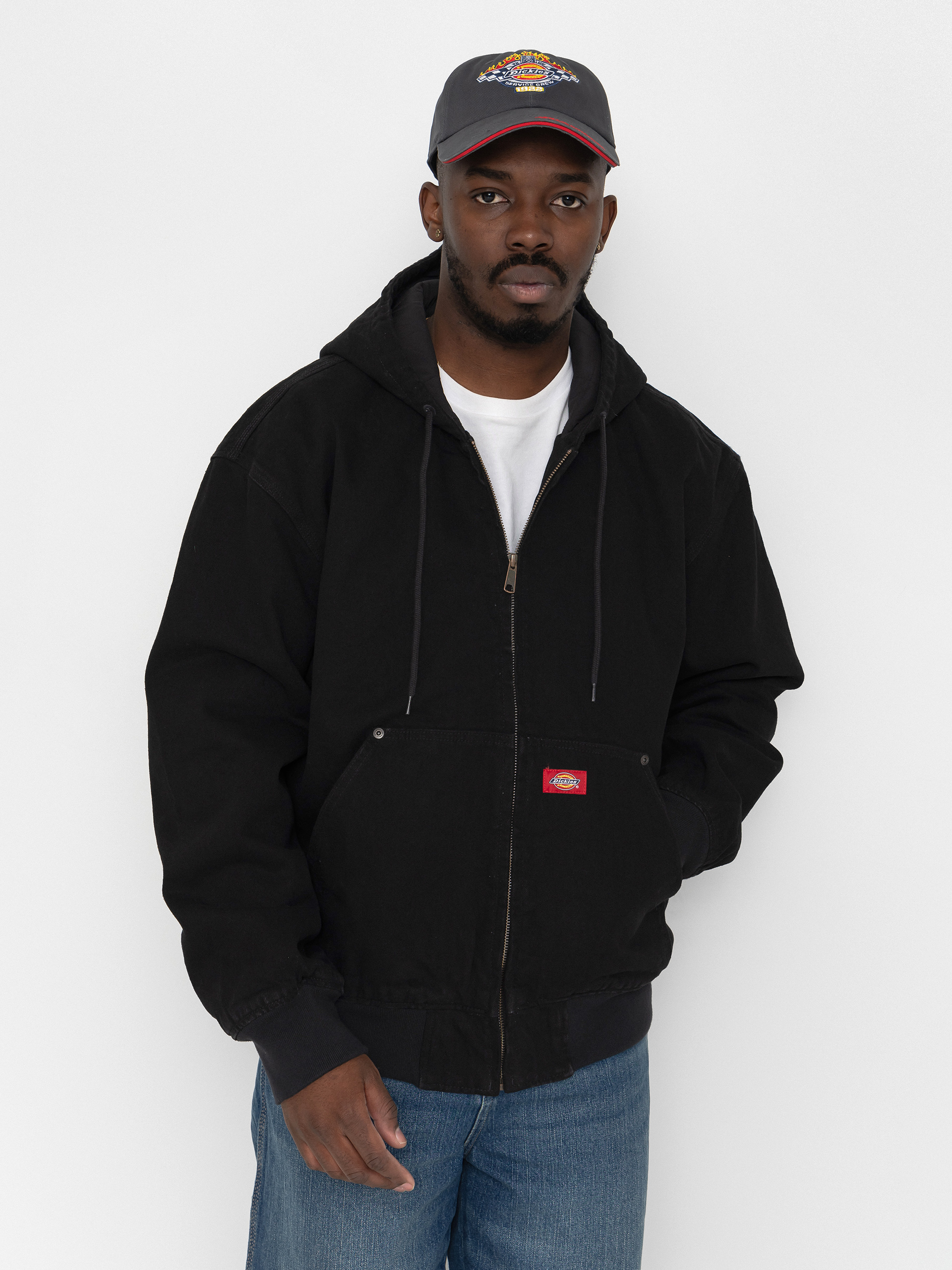 Dickies Hilham Lined Denim Hooded Bomber Dzseki